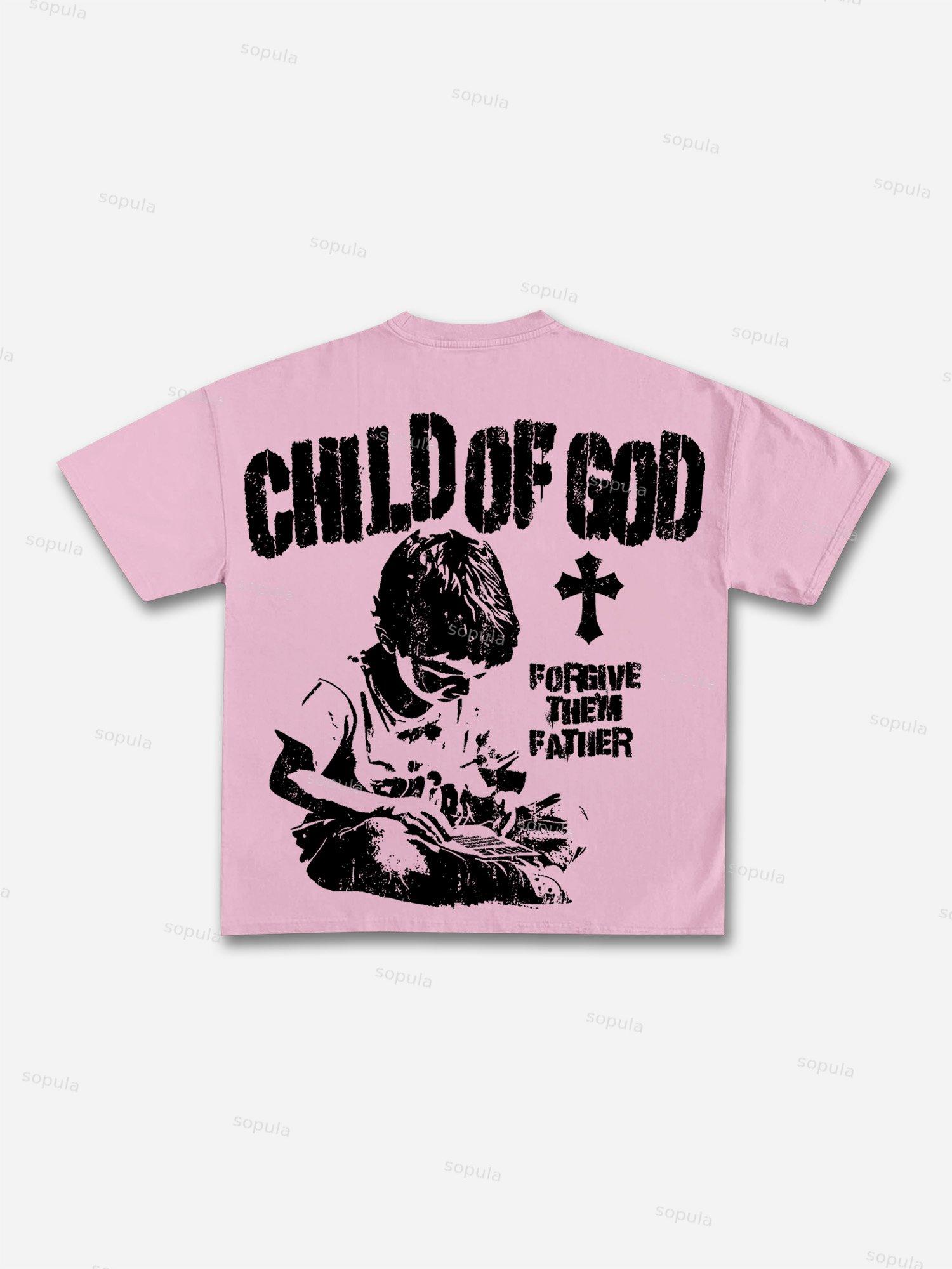 Saints Need Money Too Retro Graphic Cotton T-shirt Product Image