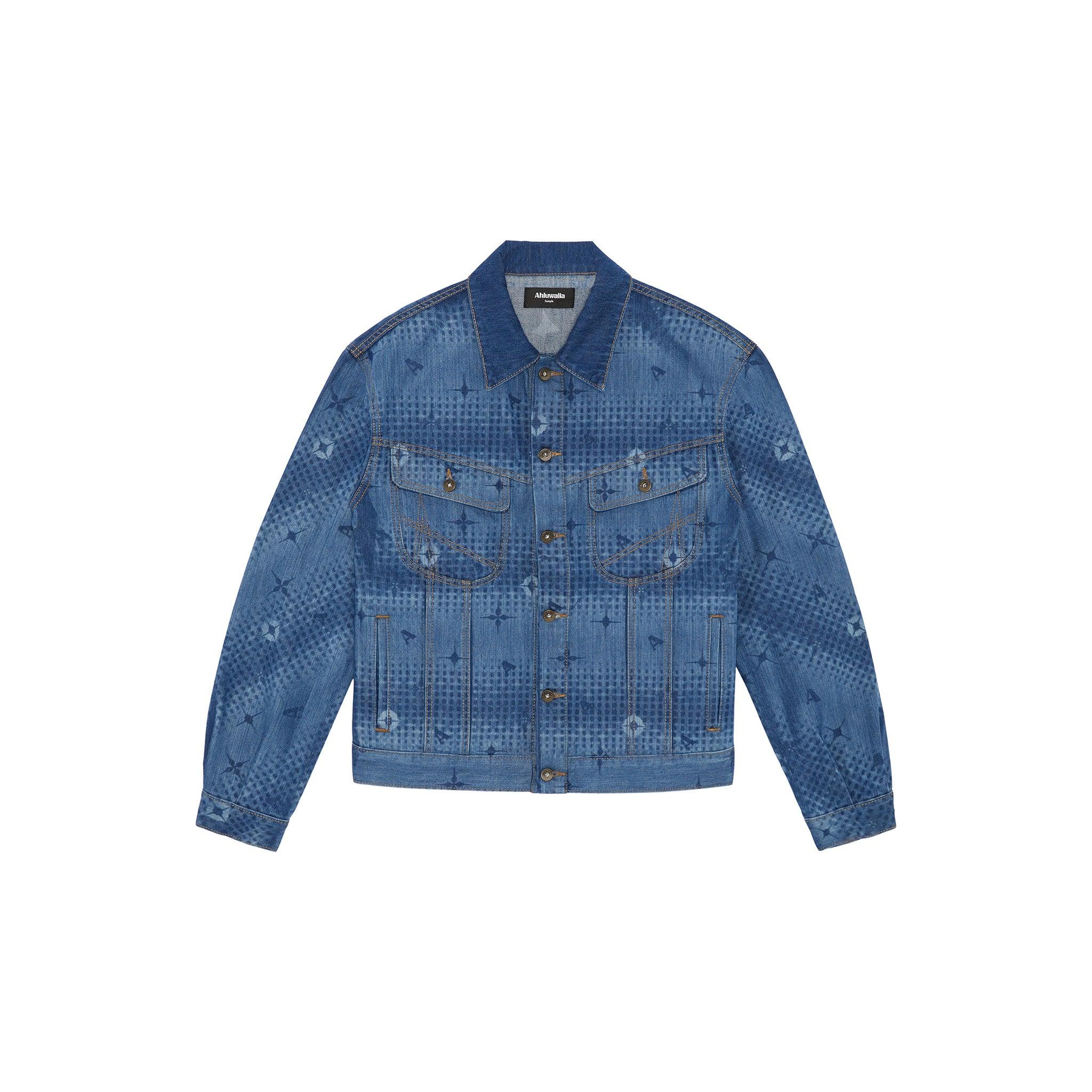 Men's Laser Fitted Denim Jacket Male Product Image