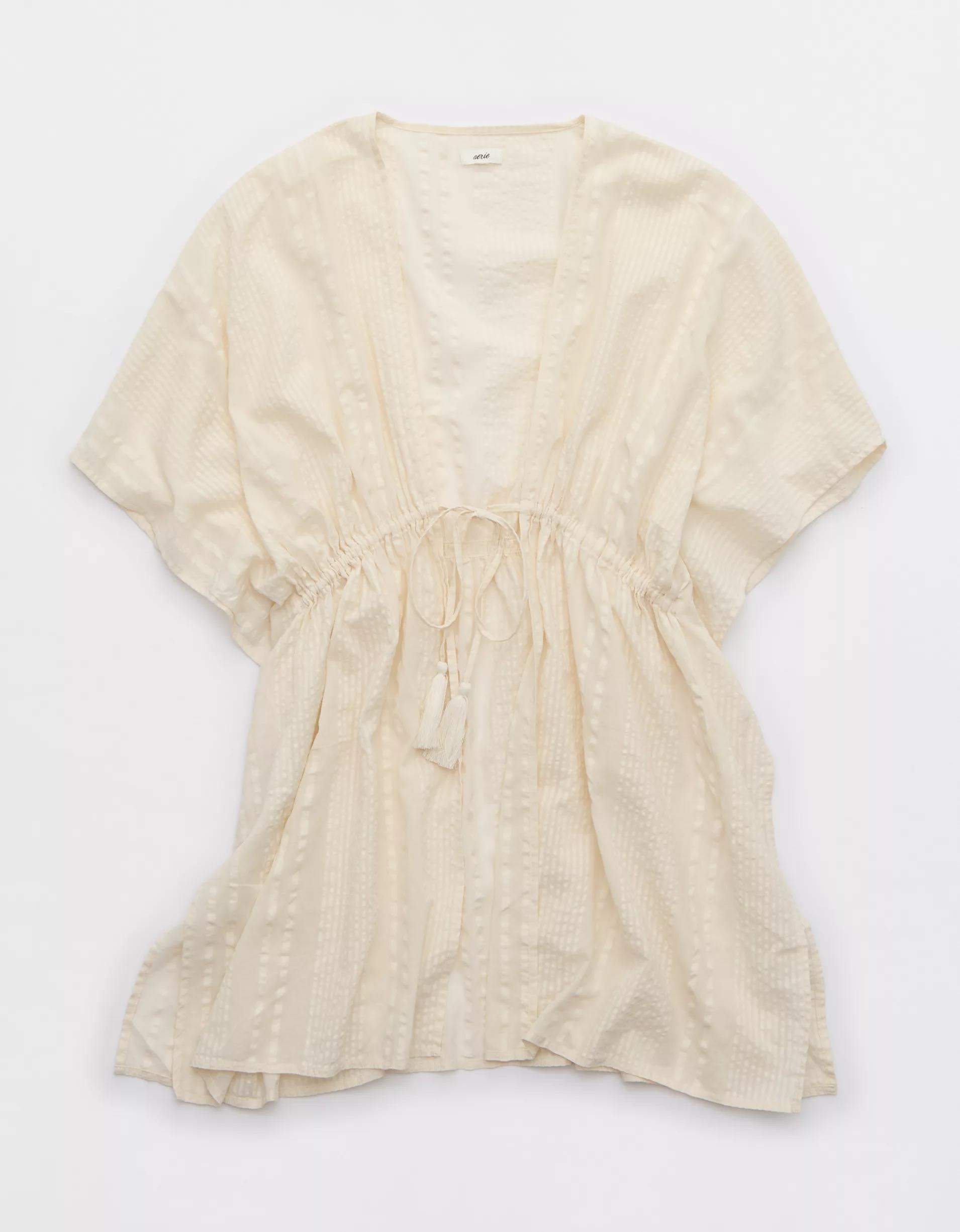 Aerie Seersucker Gauze Tie Cape Product Image
