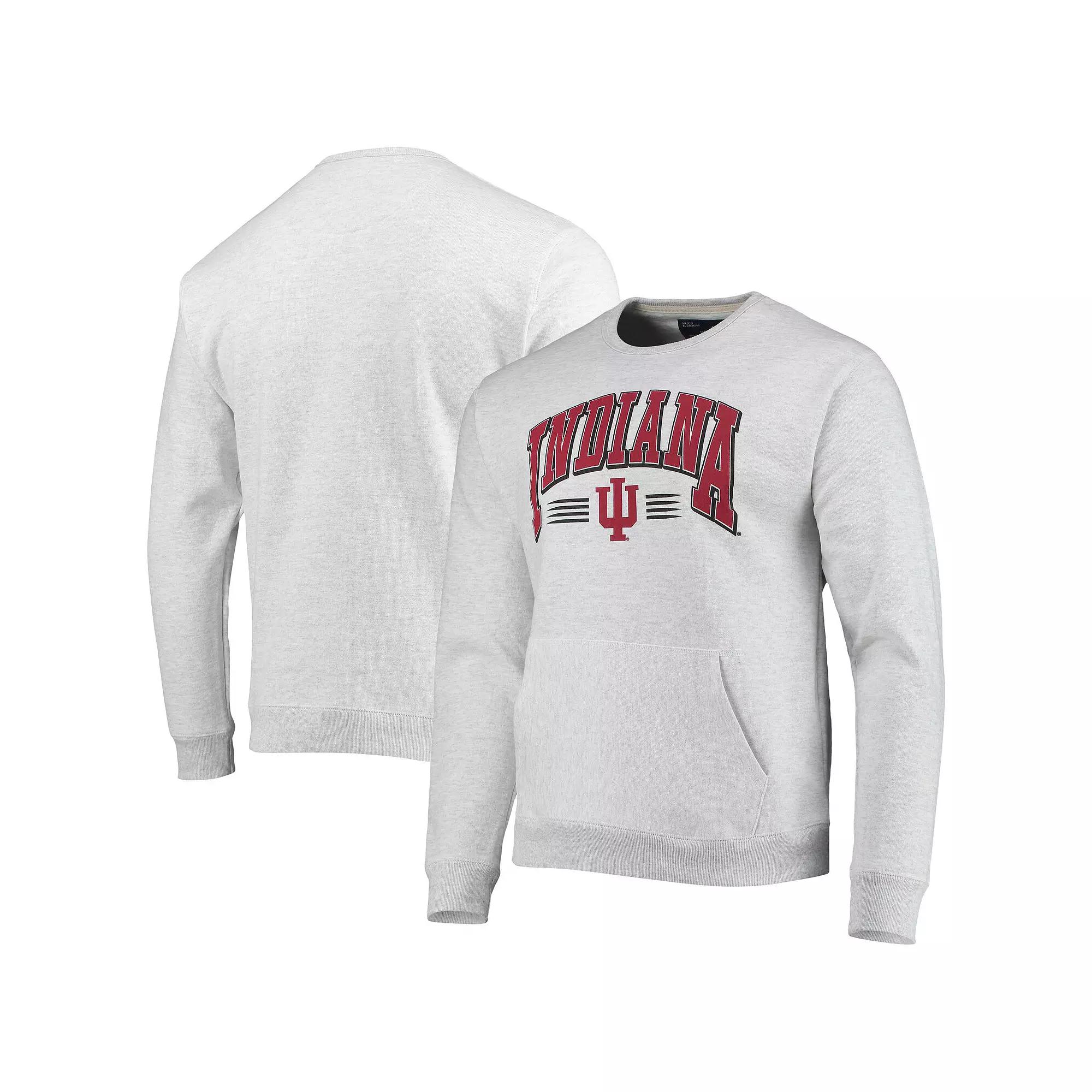 Men's League Collegiate Wear Heathered Gray Indiana Hoosiers Upperclassman Pocket Pullover Sweatshirt, Size: Large, Grey Product Image
