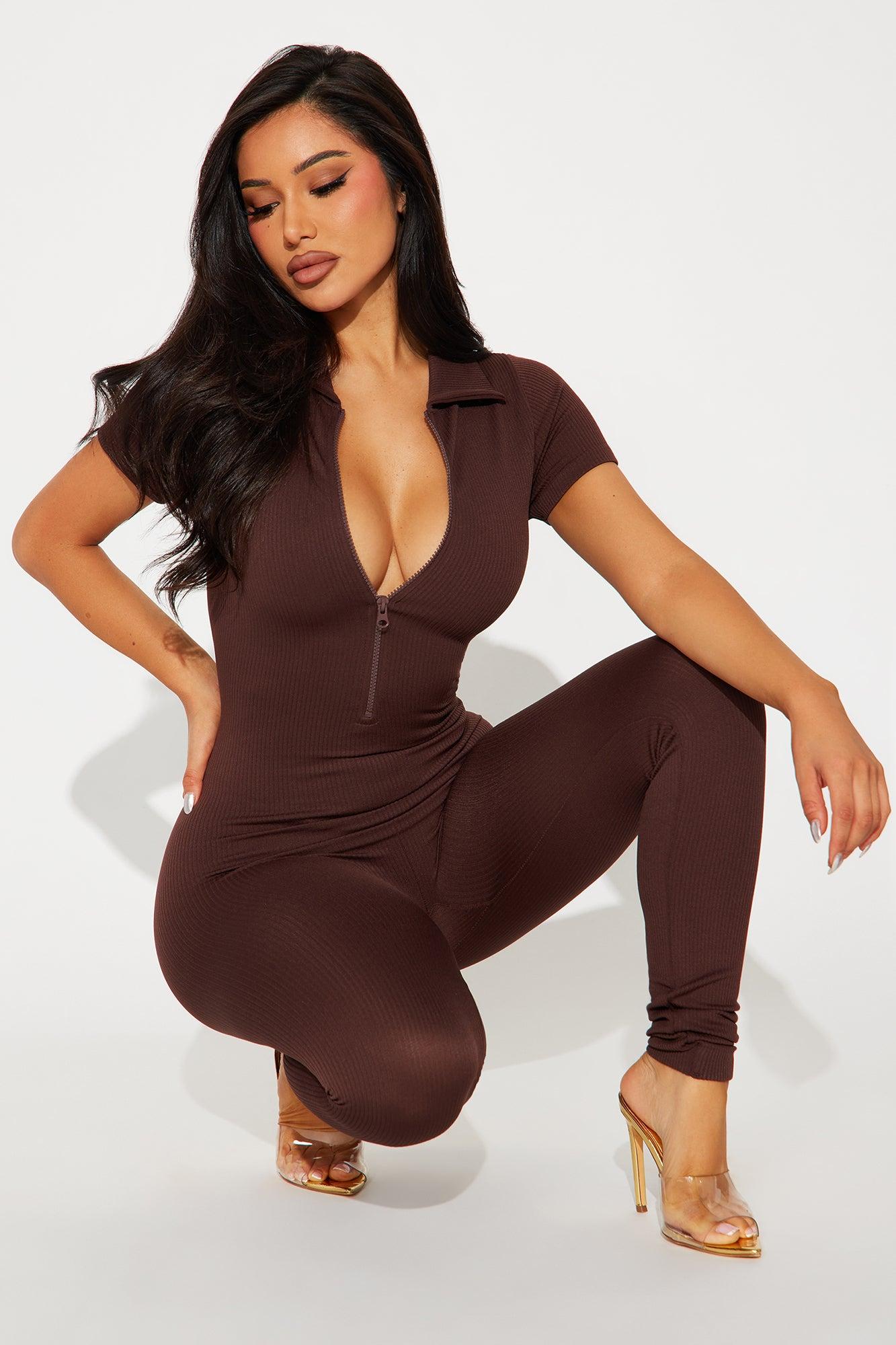 McKay Seamless Jumpsuit - Chocolate Product Image
