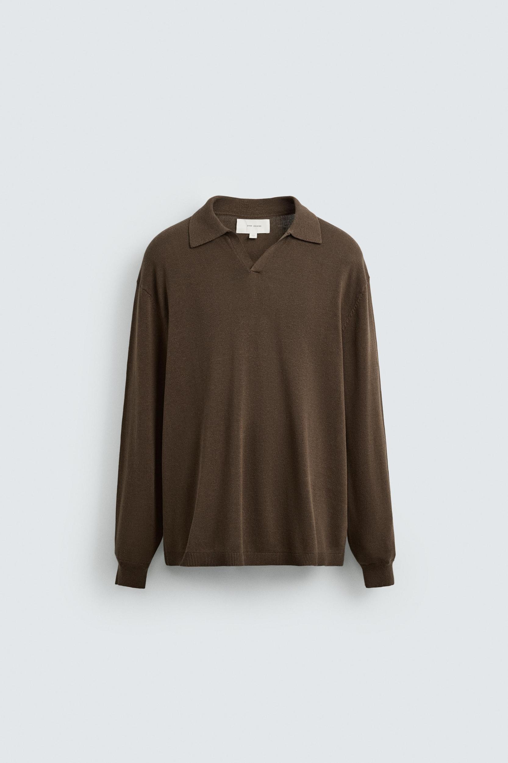 COTTON-HEMP KNIT POLO SHIRT Product Image