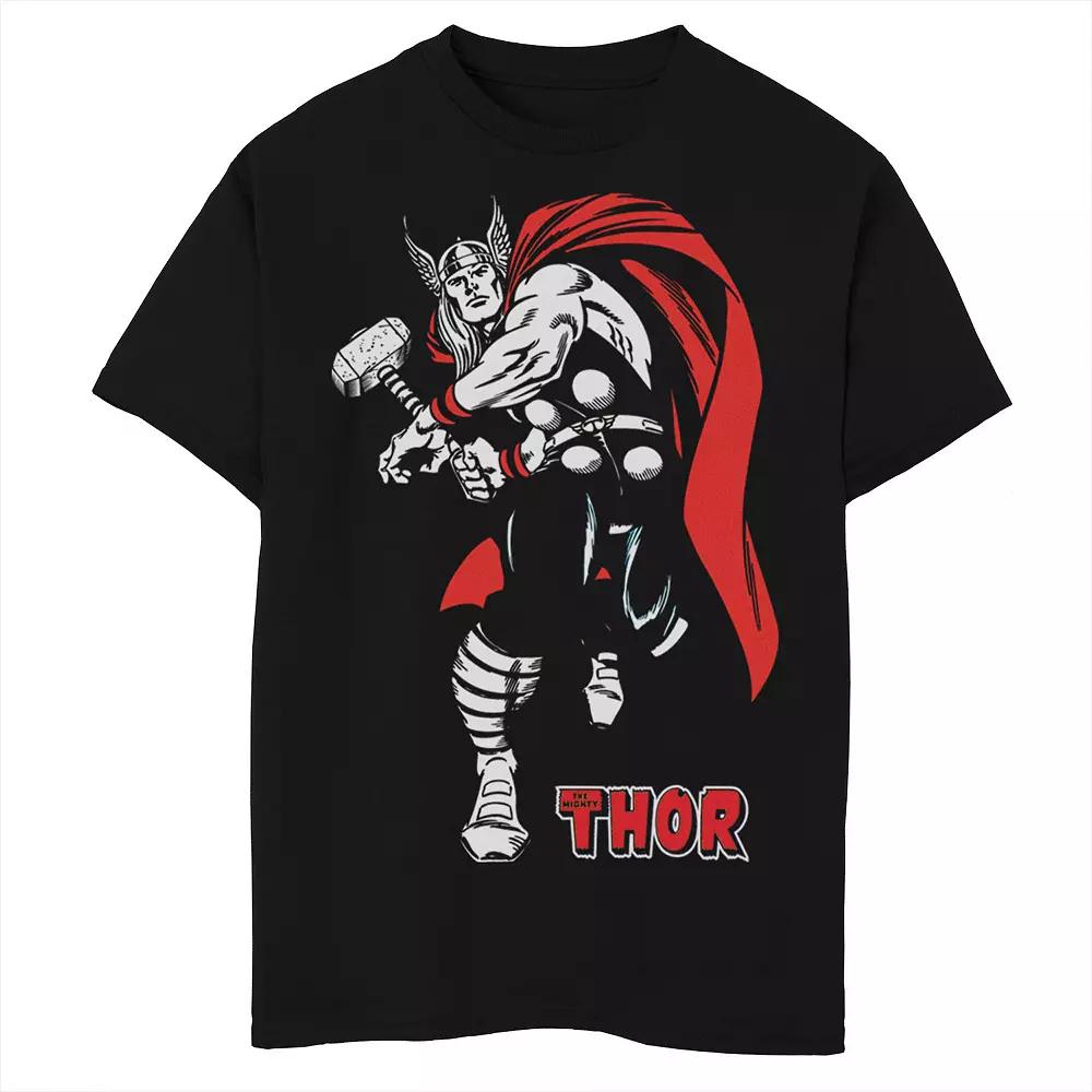 Boys 8-20 Marvel Thor Tonal Comic Portrait Graphic Tee, Boy's, Size: Small, Black Product Image