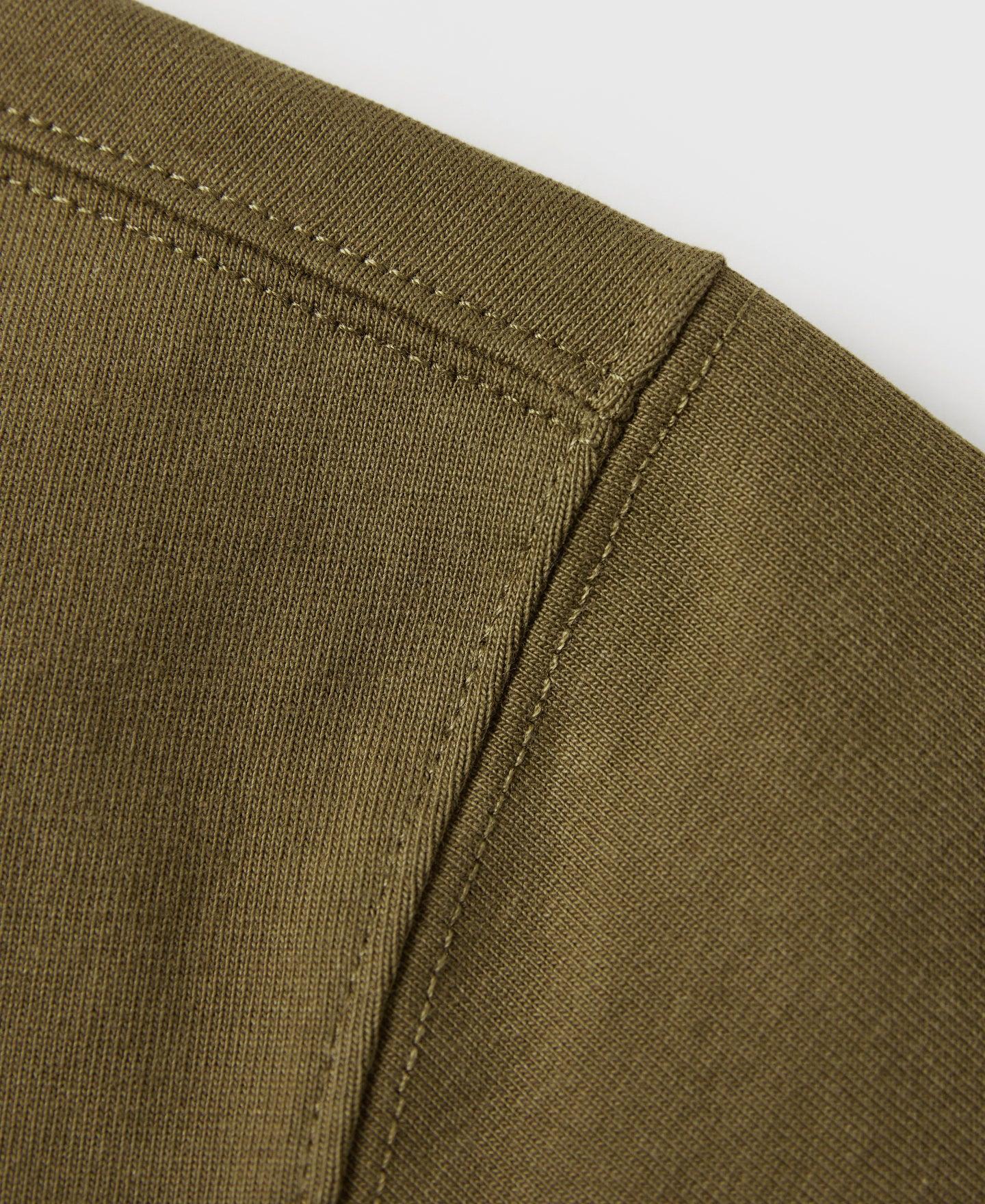 Vintage Short Sleeve Henley T-Shirt - Olive Product Image