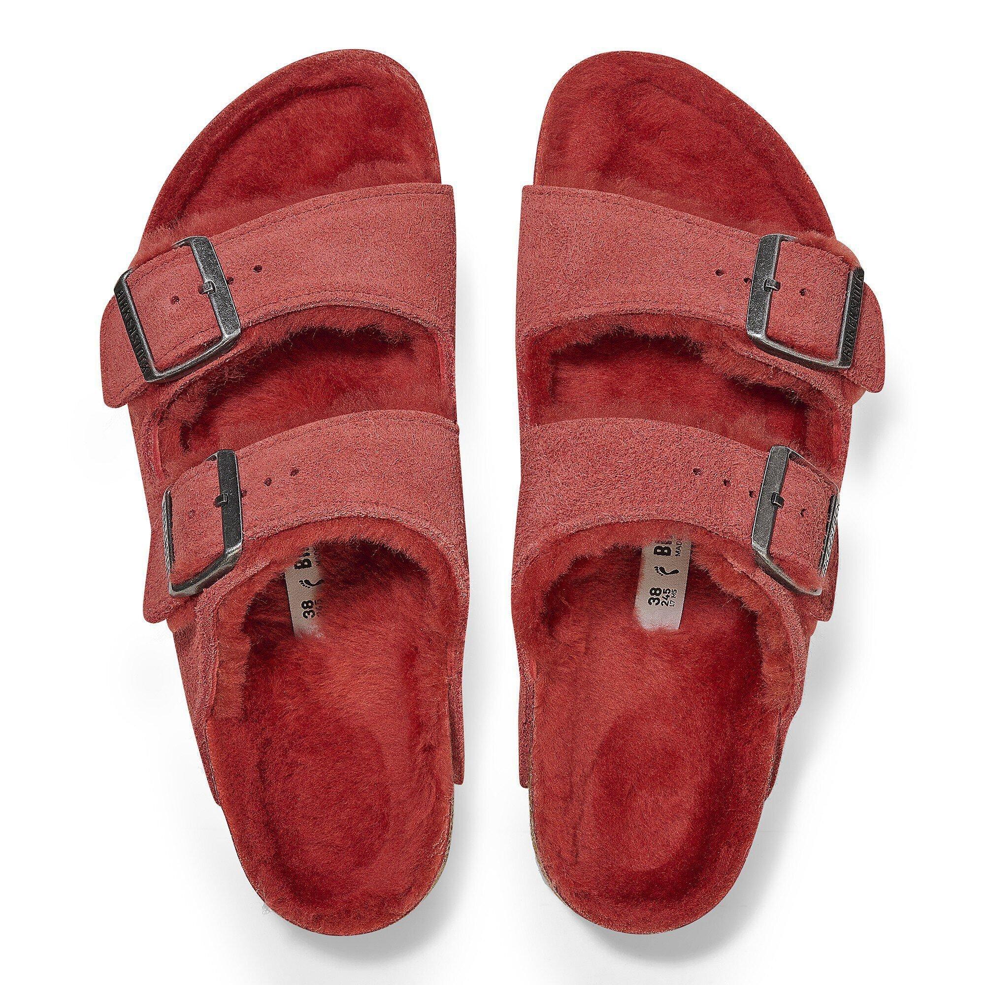 Arizona Shearling Suede Leather Sienna Red Product Image