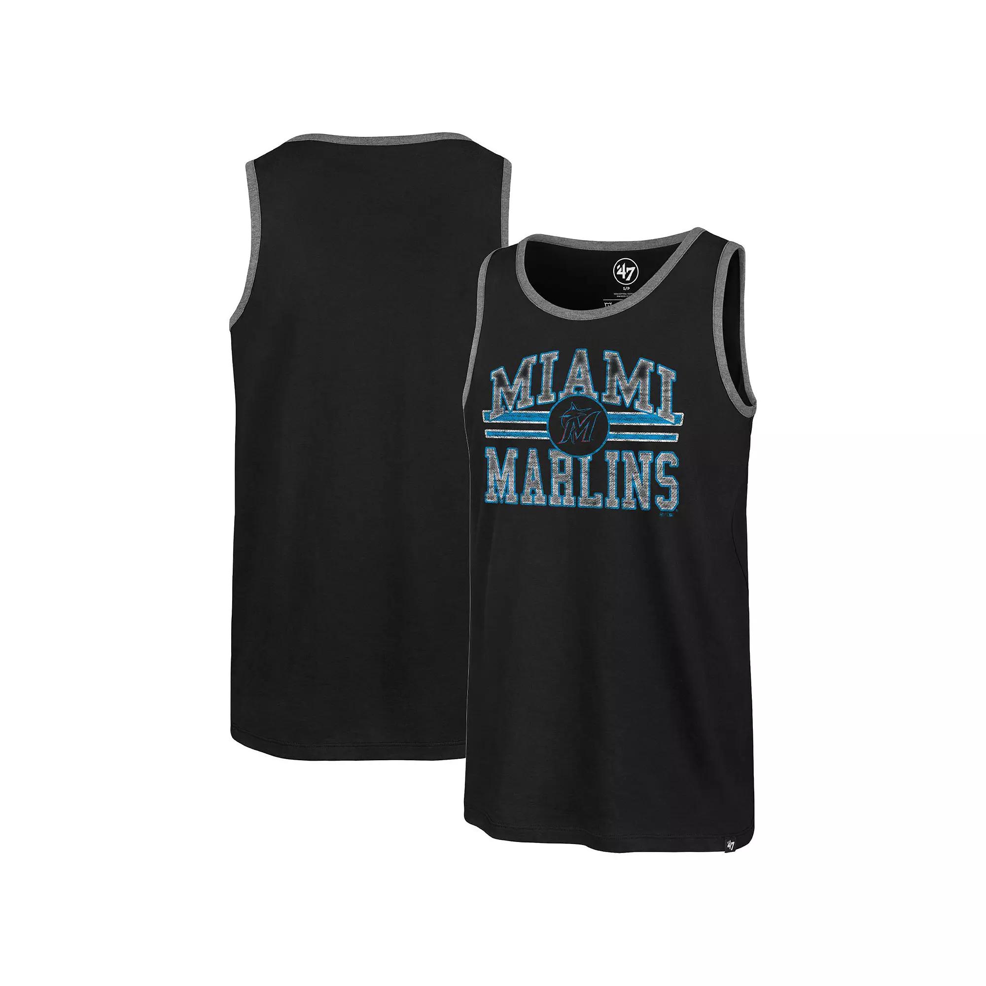 Men's '47 Black Miami Marlins Winger Franklin Tank Top,  Product Image