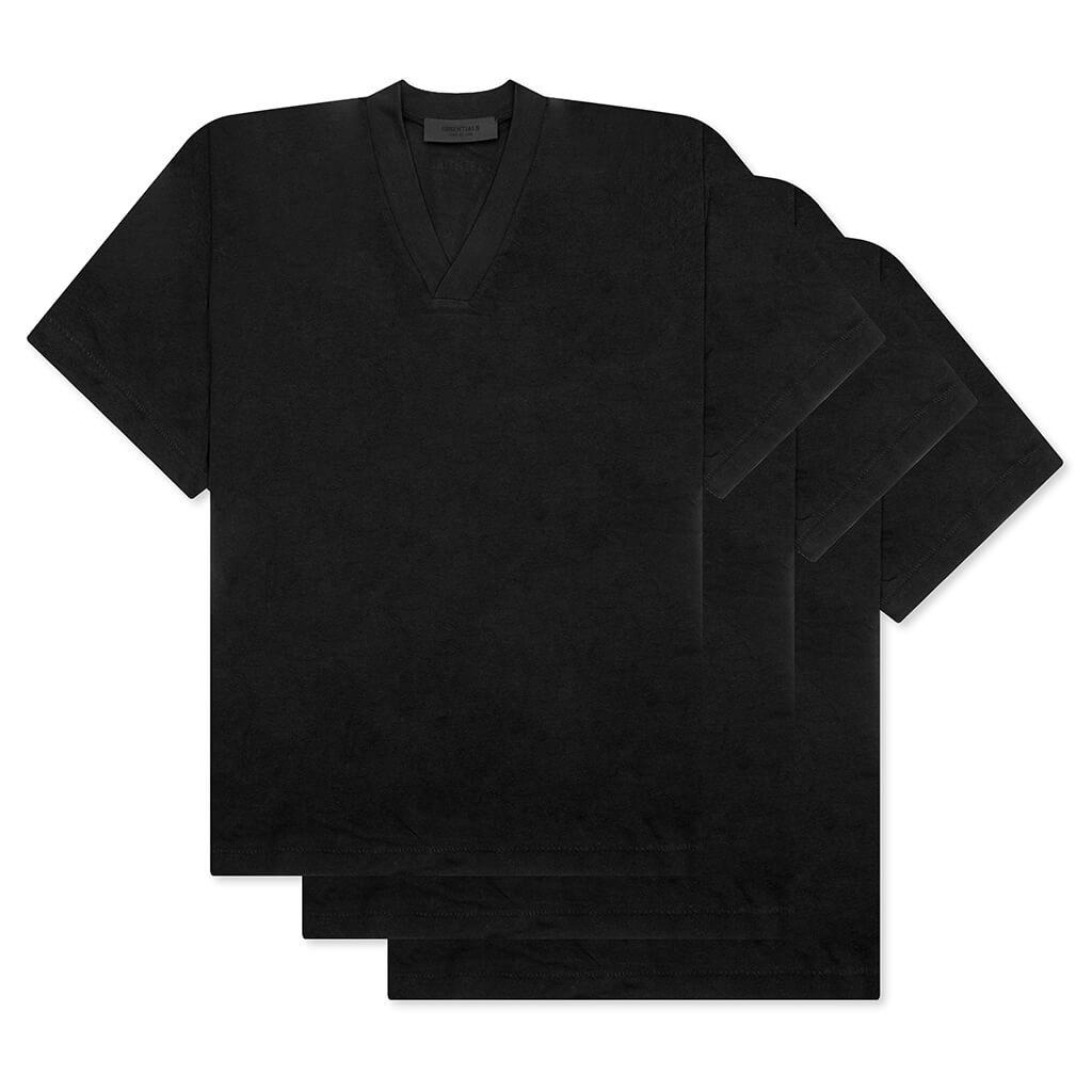 3-Pack Essential V-Neck Tee - Black Male Product Image