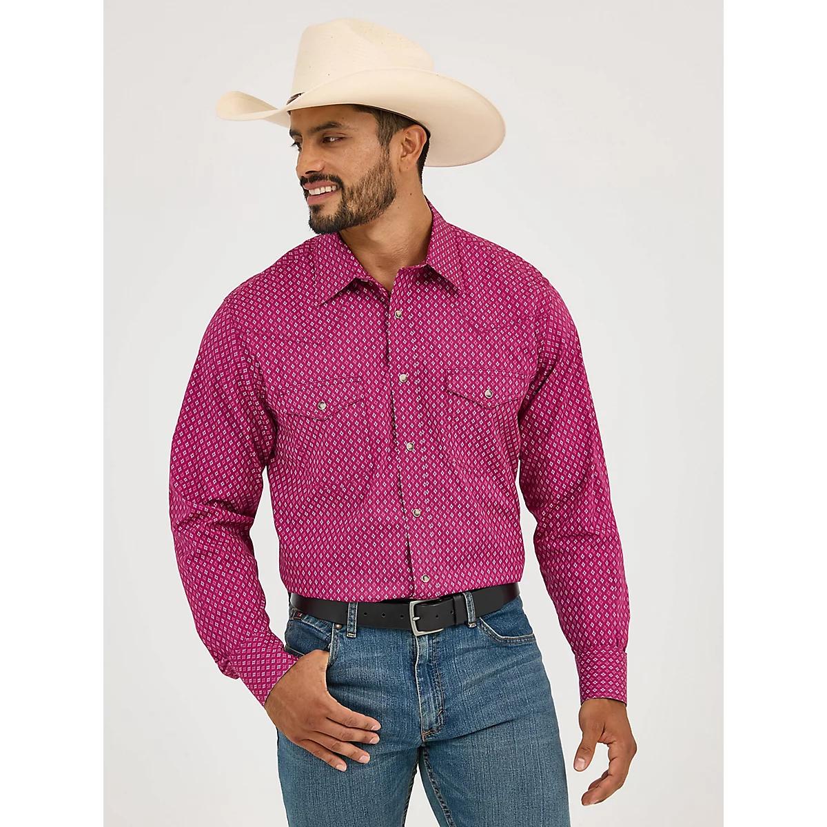 Men's 20X® Competition Advanced Comfort Long Sleeve Two Pocket Western Snap Shirt Fence Product Image