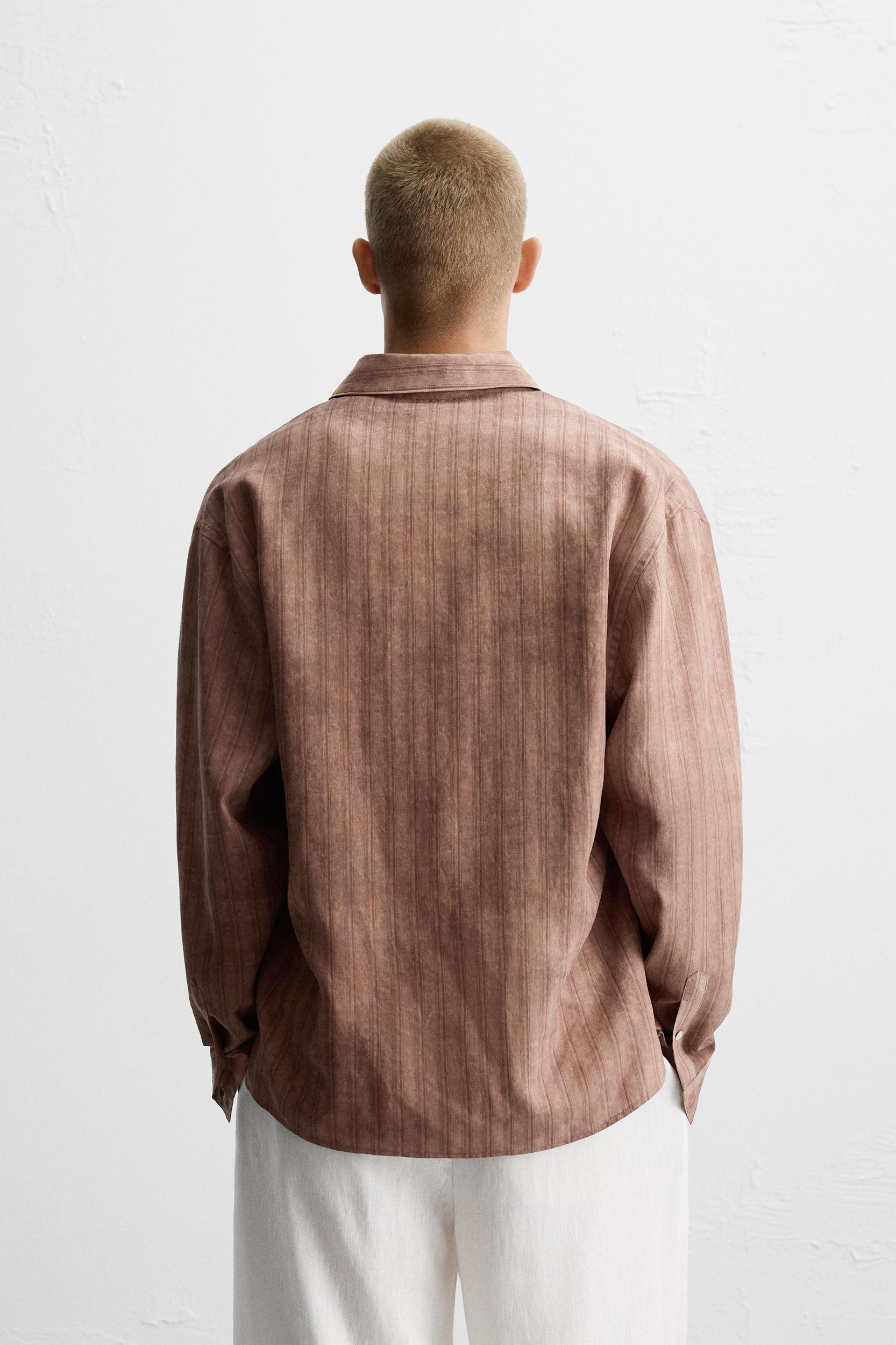 WASHED EFFECT STRIPED SHIRT Product Image