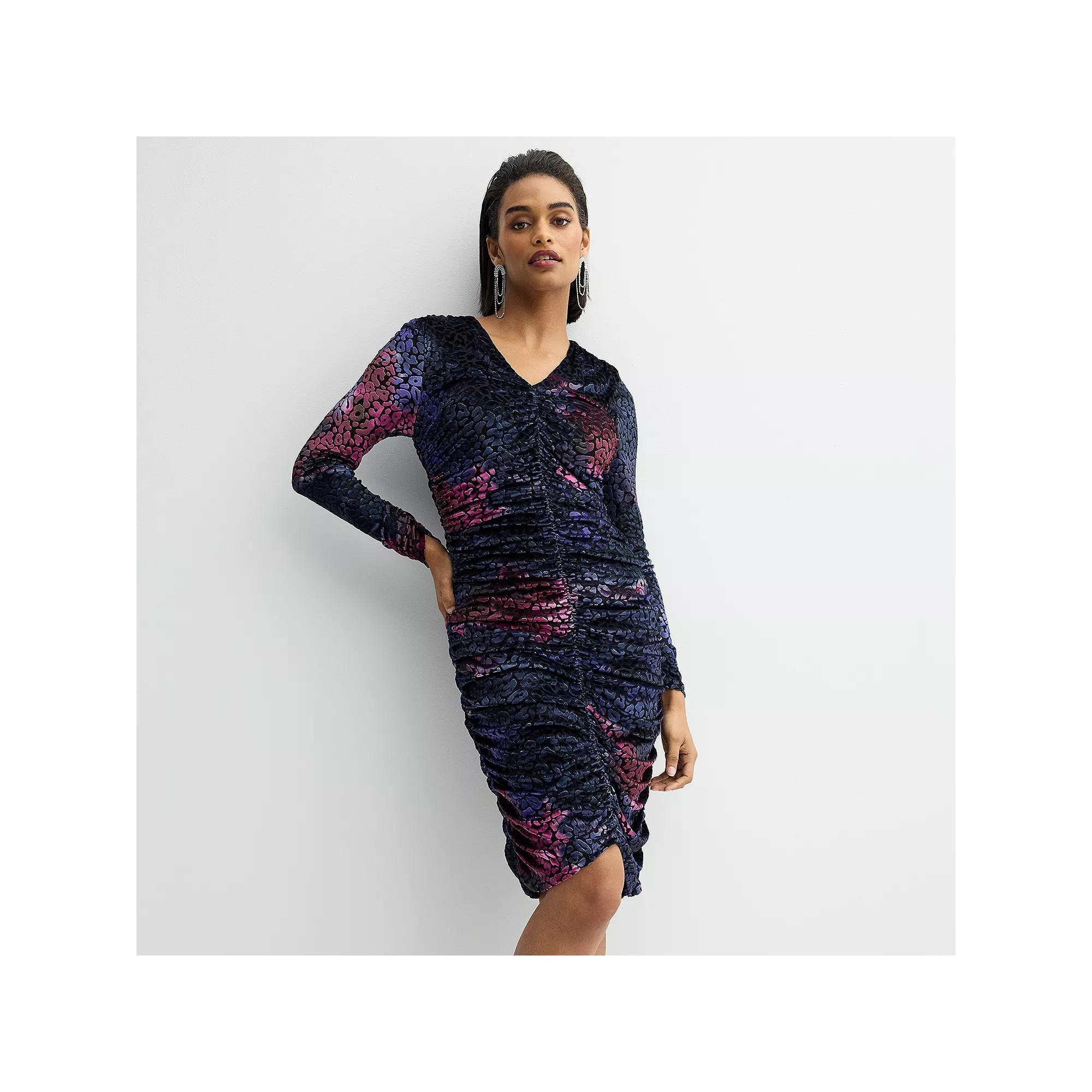 Women's Nicole Miller Animal Print Burn-Out Velvet Bodycon Dress,  Product Image