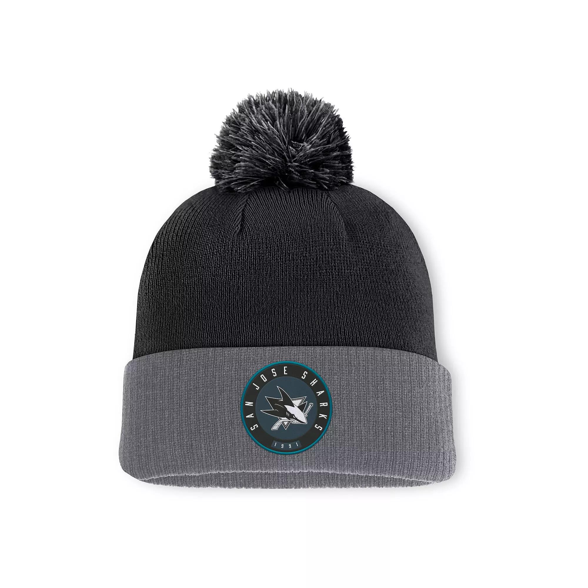 Men's Fanatics Black Boston Bruins Cuffed Knit Hat with Pom Product Image