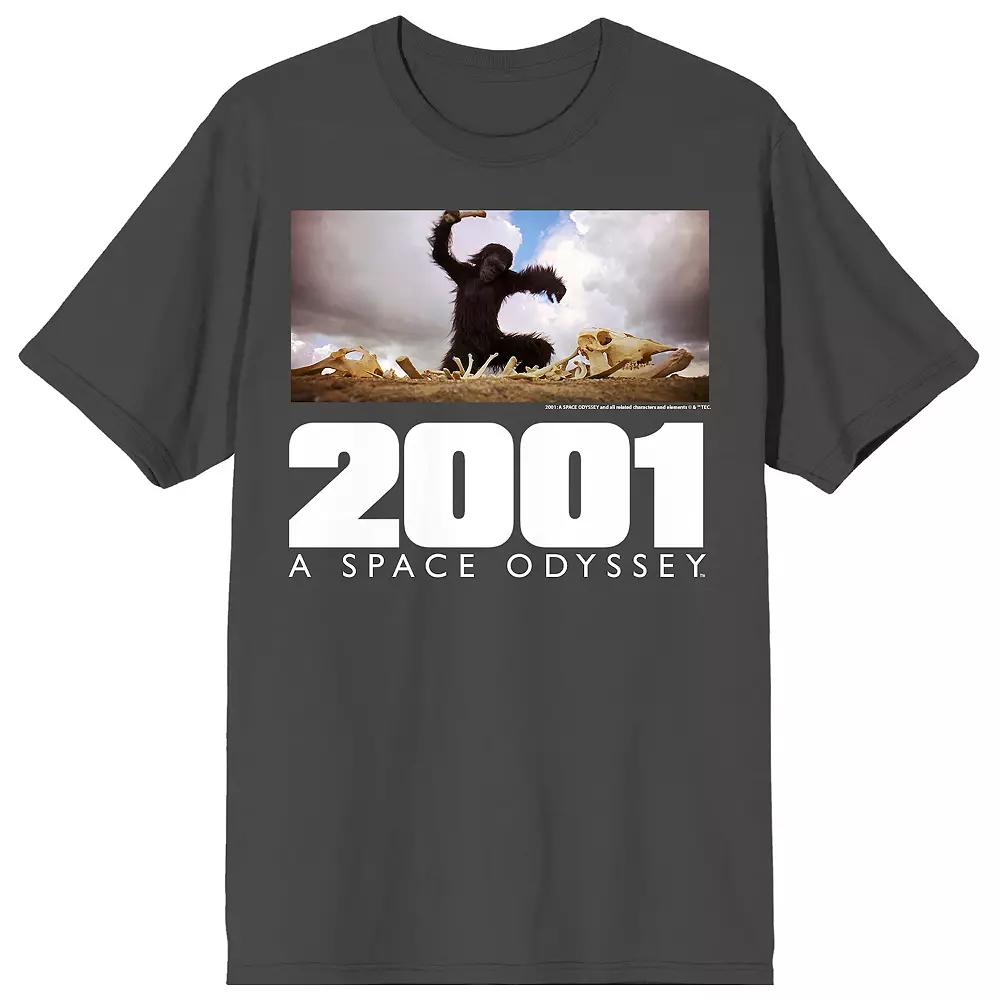Men's 2001 A Space Odyssey Promo Art Graphic Tee, Size: Medium, Gray Product Image