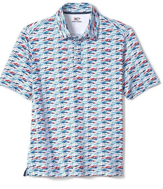 Johnston & Murphy Family Matching XC4 Americana Shark Print Performance Short Sleeve Polo Shirt Product Image