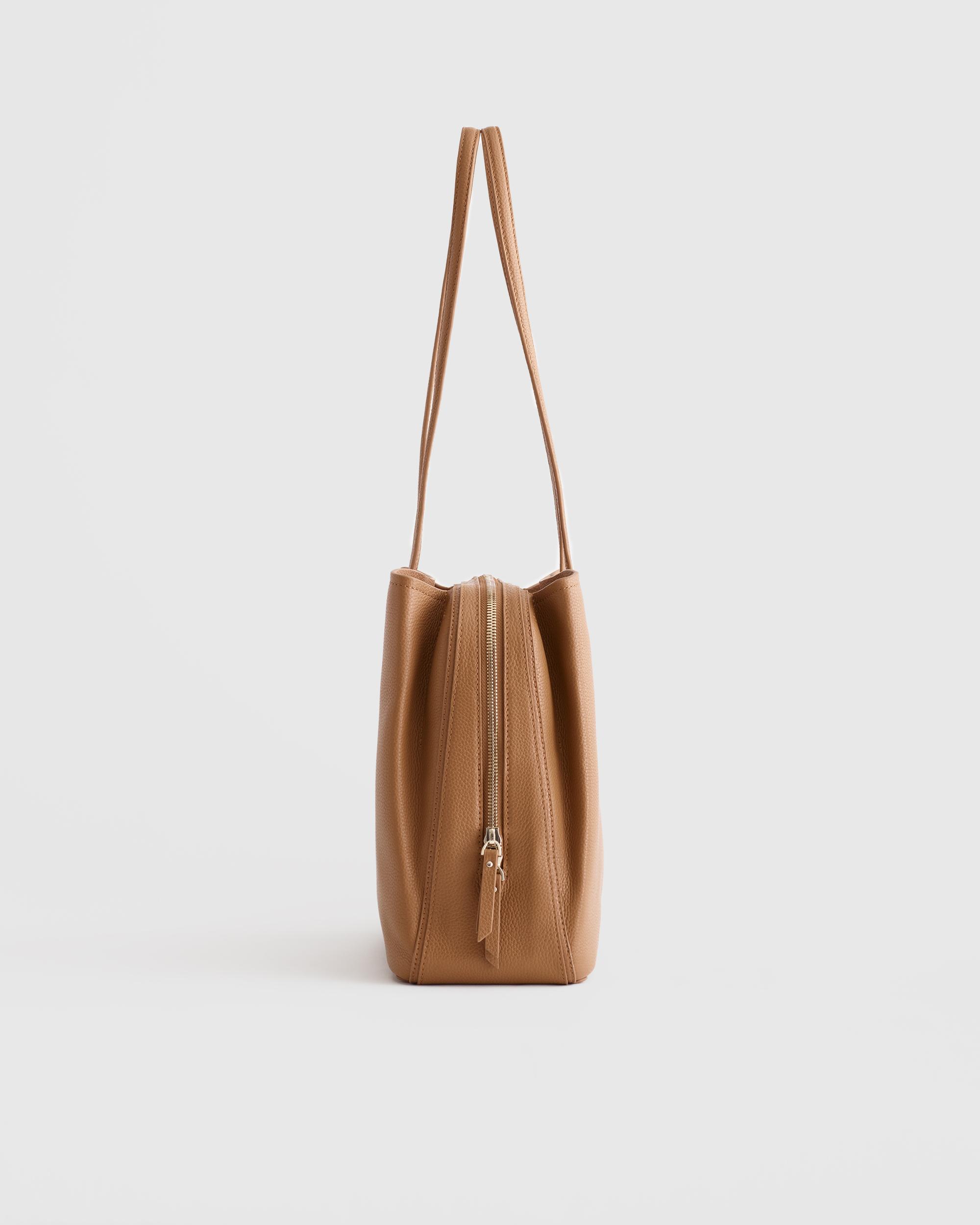 Quince | Women's Italian Leather Triple Compartment Work Tote Product Image