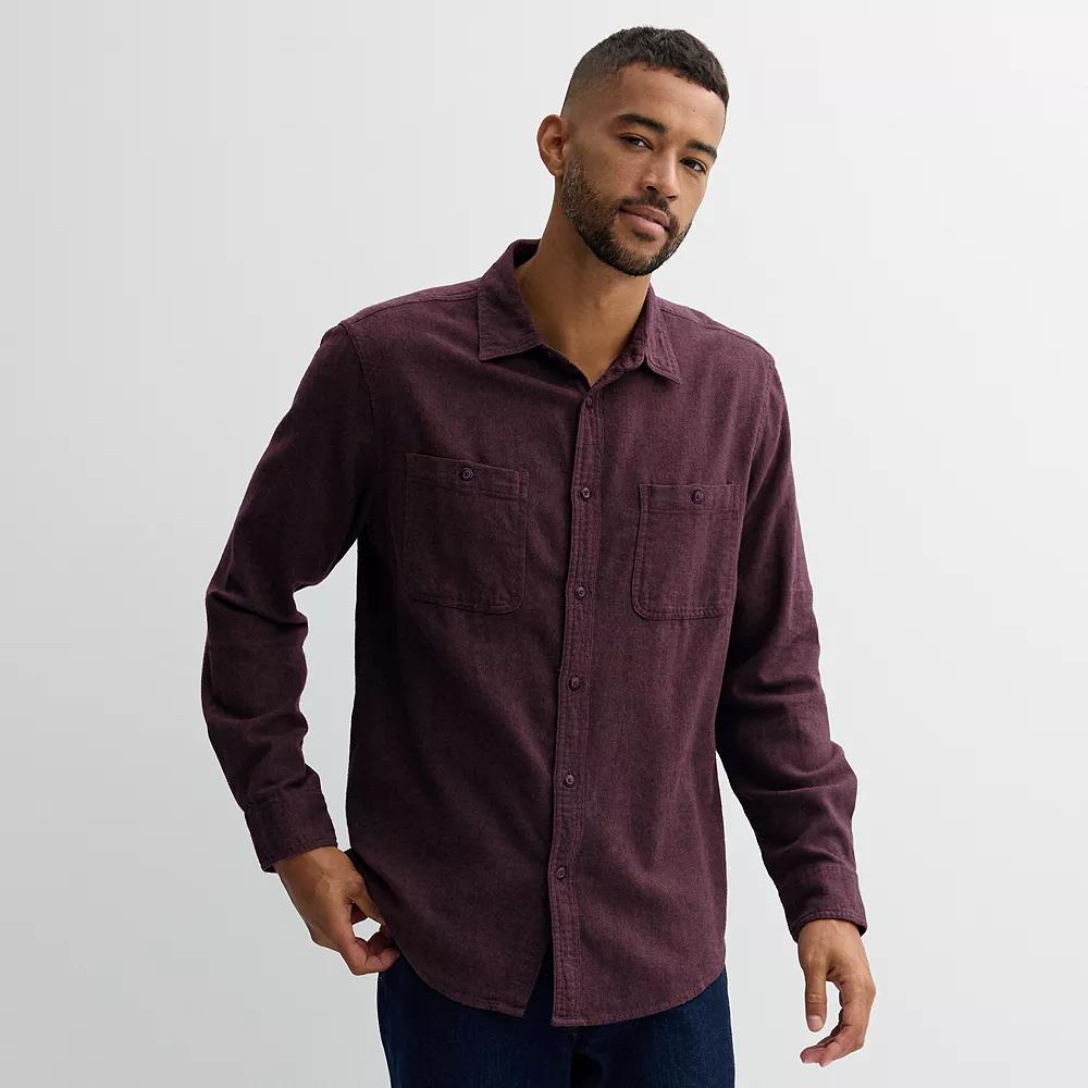 Men's Sonoma Goods For Life® Supersoft Flannel Button-Down Shirt,  Product Image