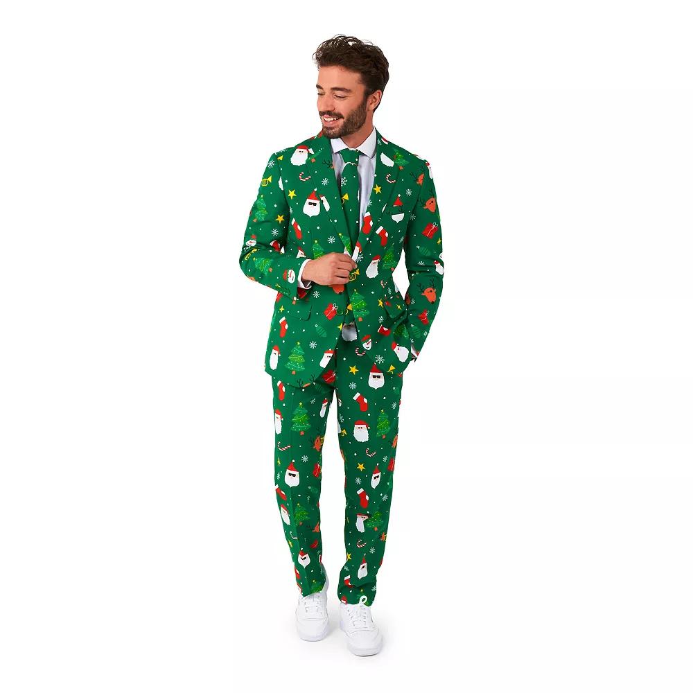Men's OppoSuits Modern-Fit Christmas Suit & Tie Set,  Product Image