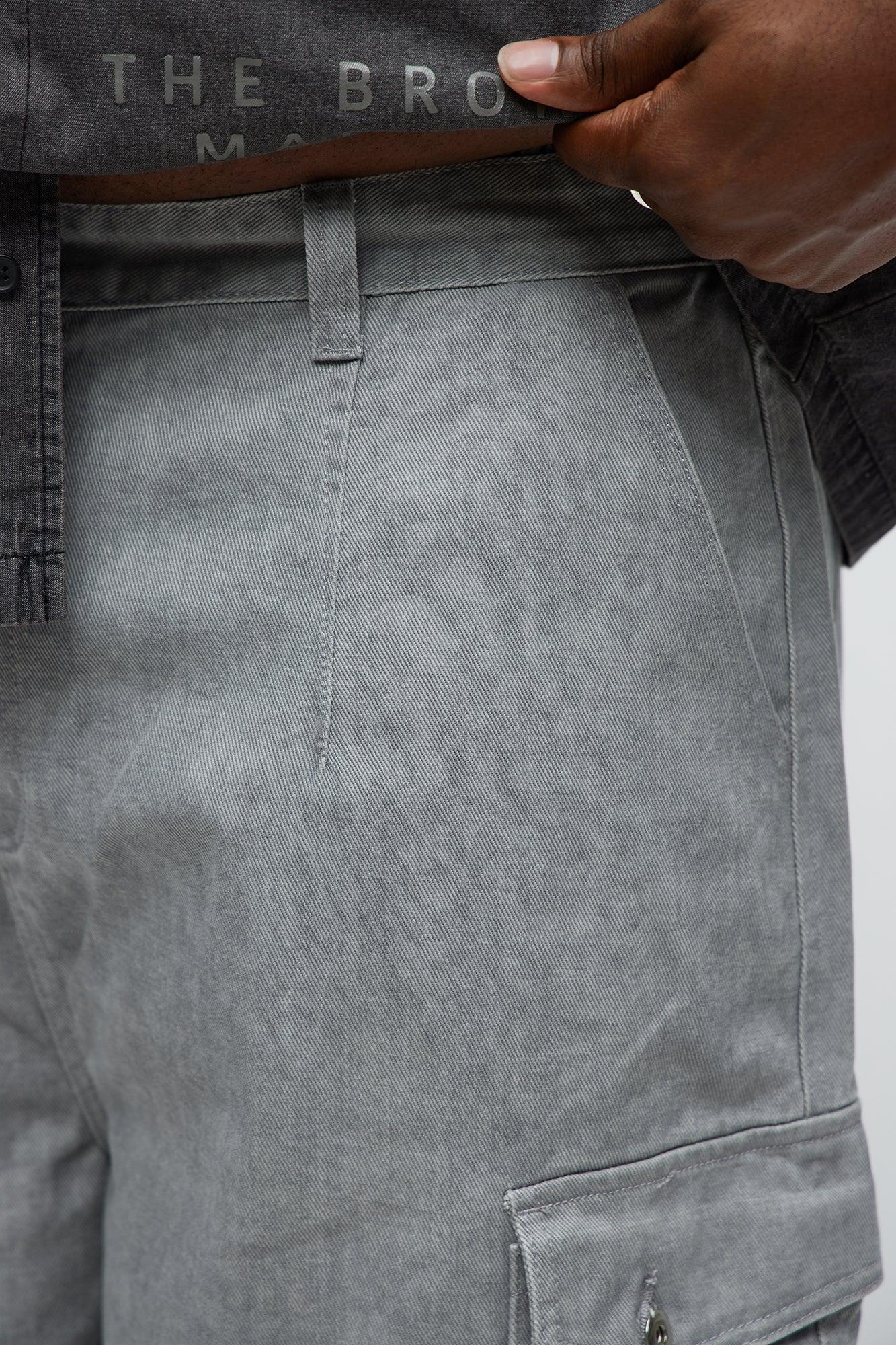 Long Cargo Relaxed Shorts - Grey Male Product Image