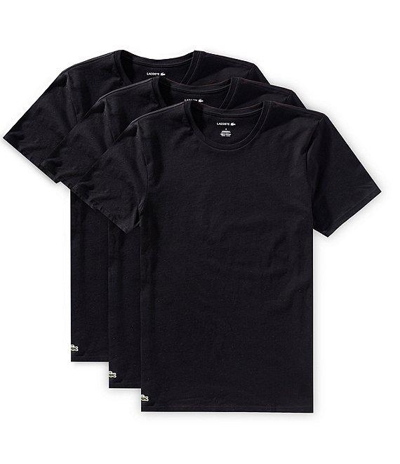 Lacoste Short Sleeve Regular Fit Crew Neck Undershirts 3-Pack Product Image