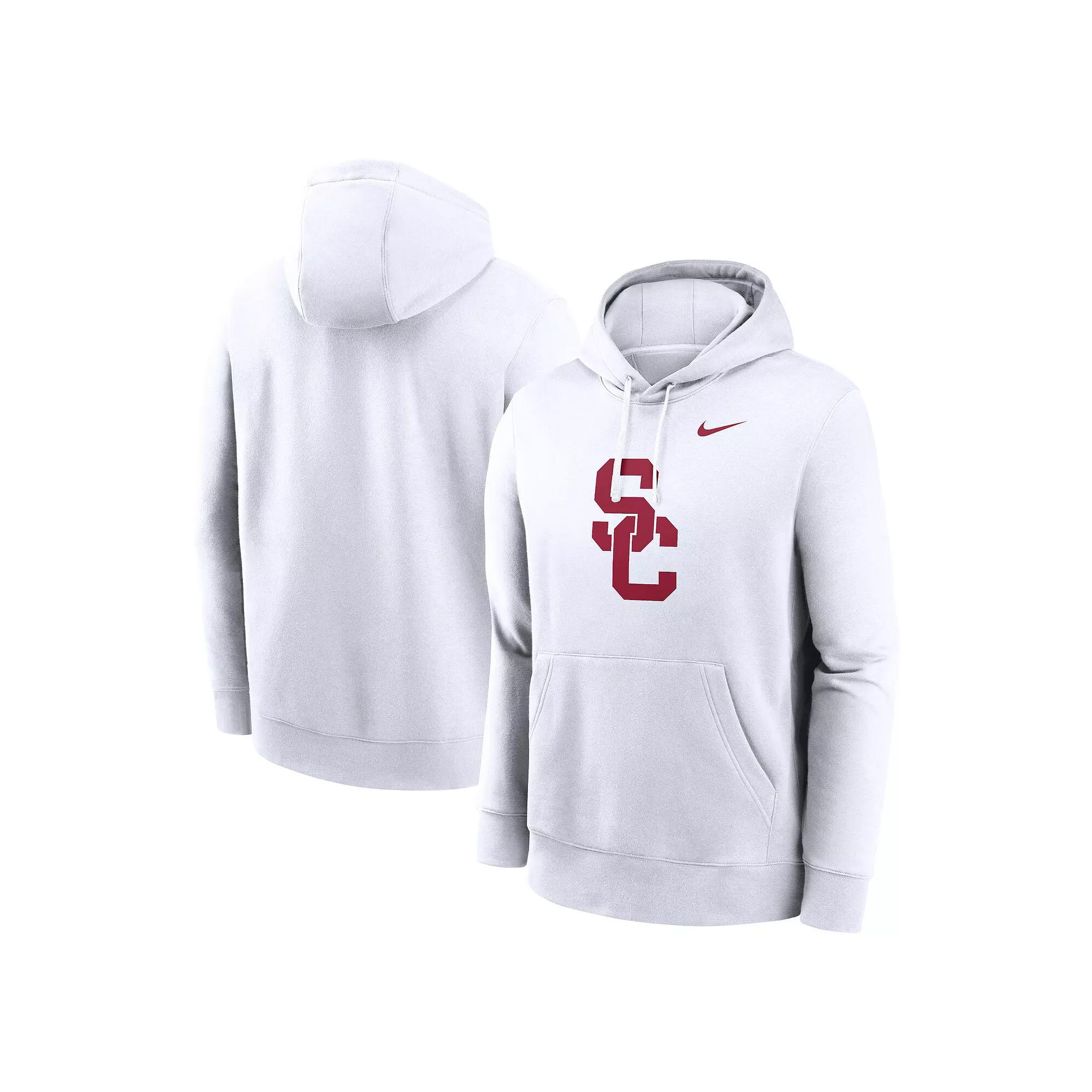 Men's Nike White USC Trojans Primetime Evergreen Club Fleece Pullover Hoodie,  Product Image
