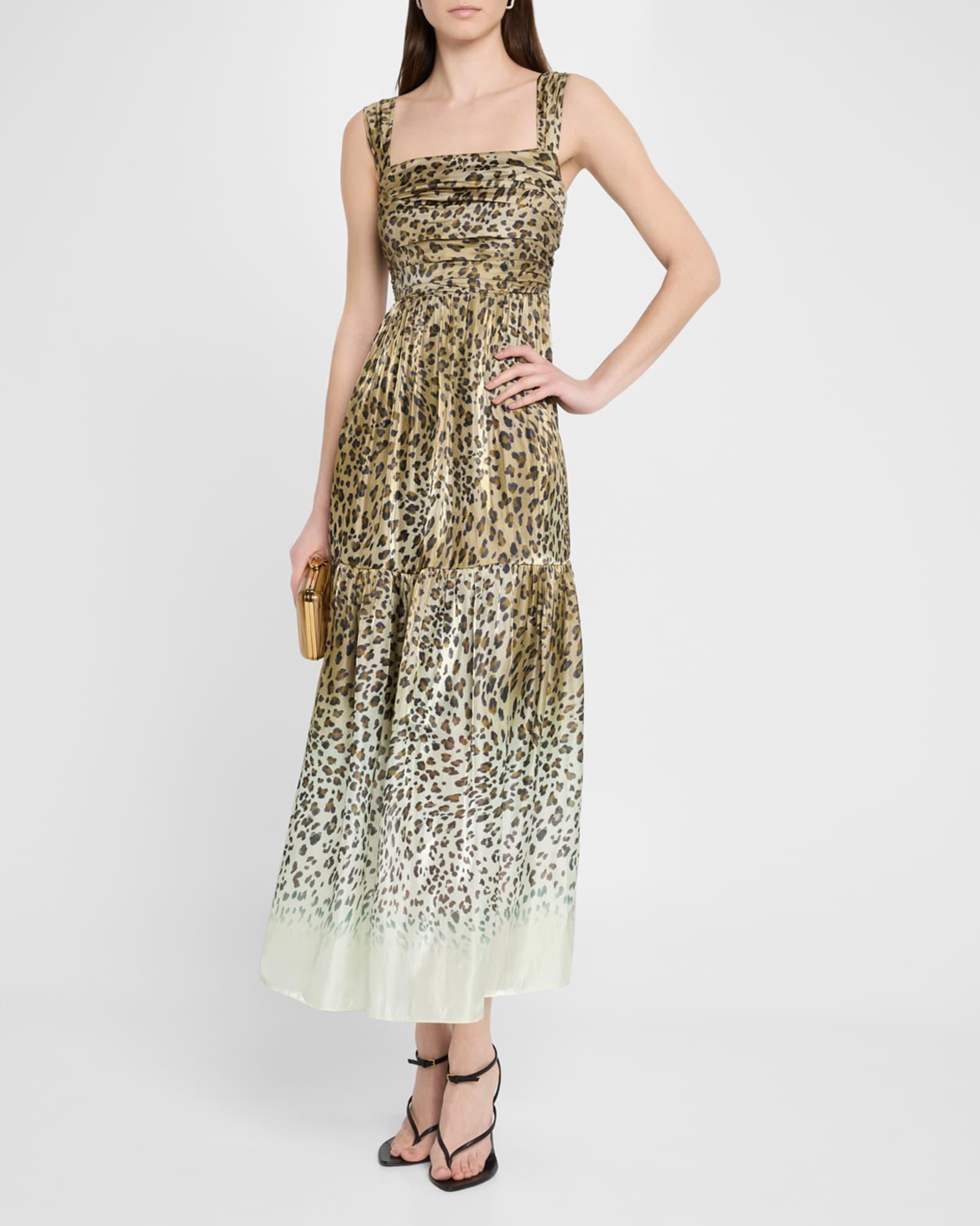 Meira Tiered Leopard-Print Midi Dress Product Image