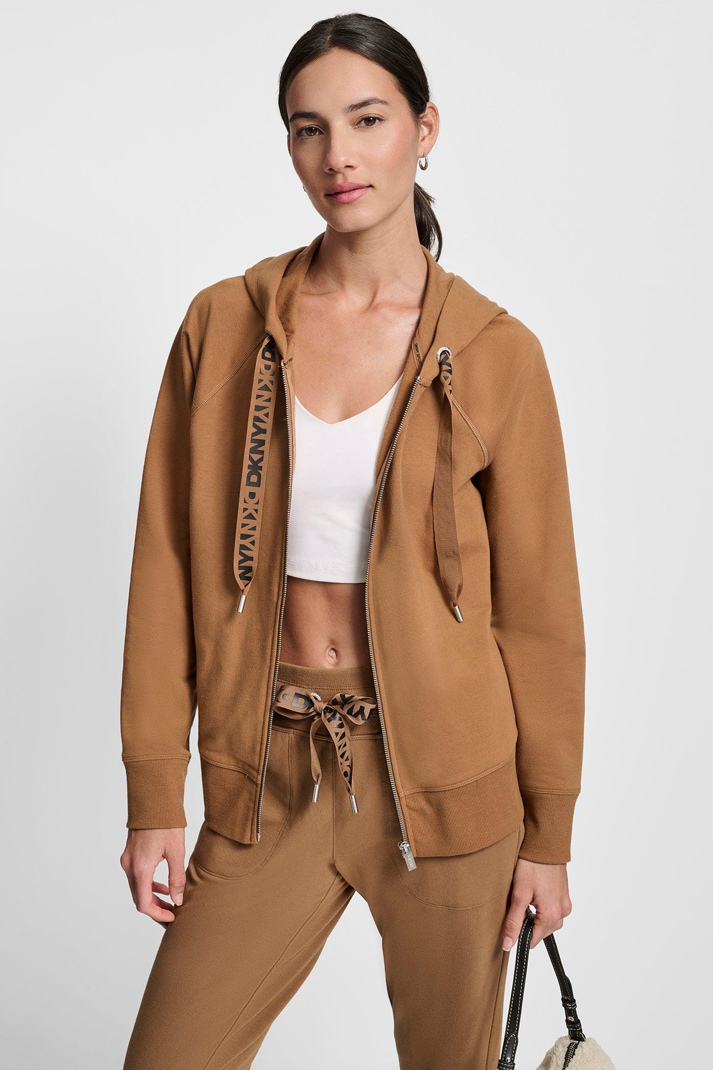 TWO TONE LOGO DRAWCORD ZIP HOODIE Product Image