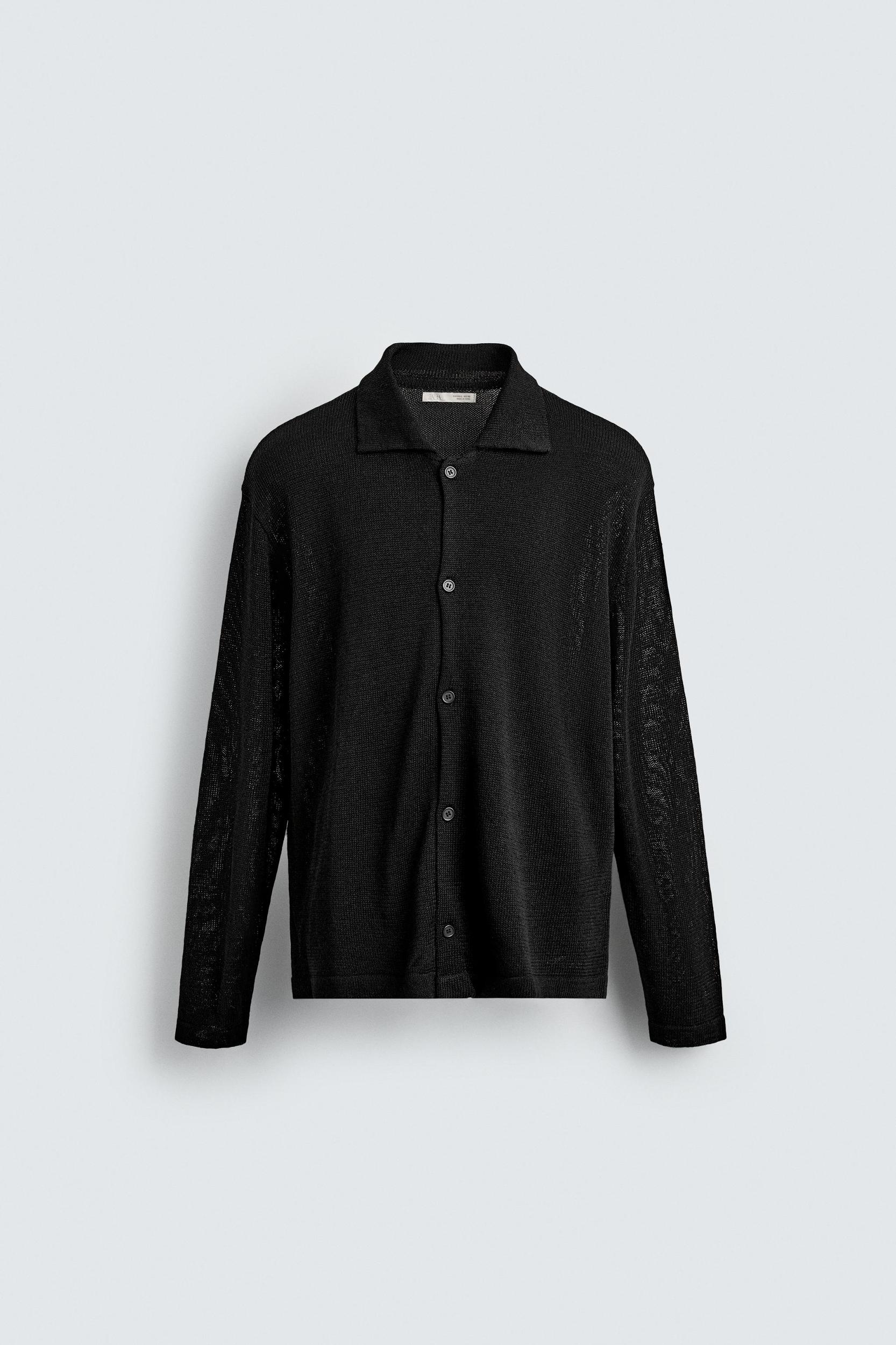 RELAXED FIT KNIT OVERSHIRT Product Image