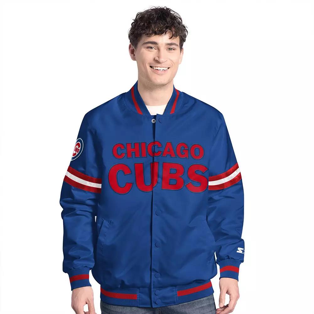 Men's Starter Royal Chicago Cubs Scout Full-Snap Varsity Jacket,  Product Image