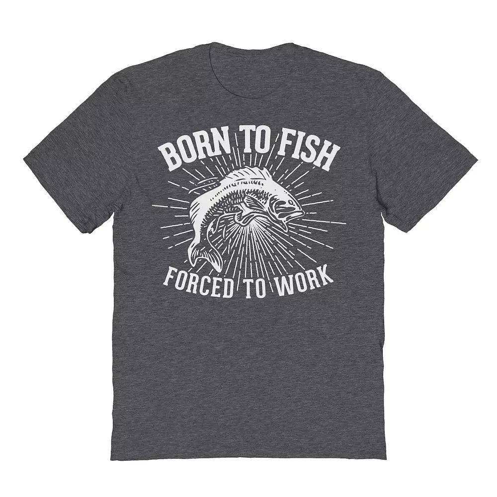 Men's Duke & Sons Born To Fish Graphic Tee, Size: Large, Dark Grey Product Image
