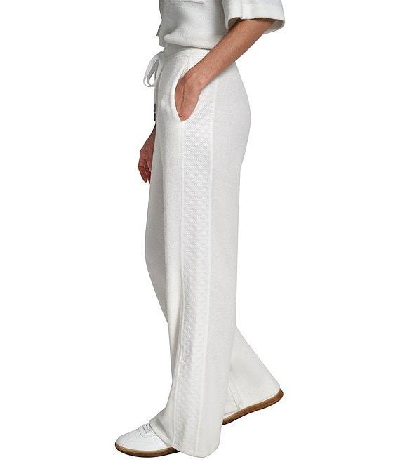 DKNY by Donna Karan Coordinating Mixed Media Hacci Mare Wide Leg Pants Product Image