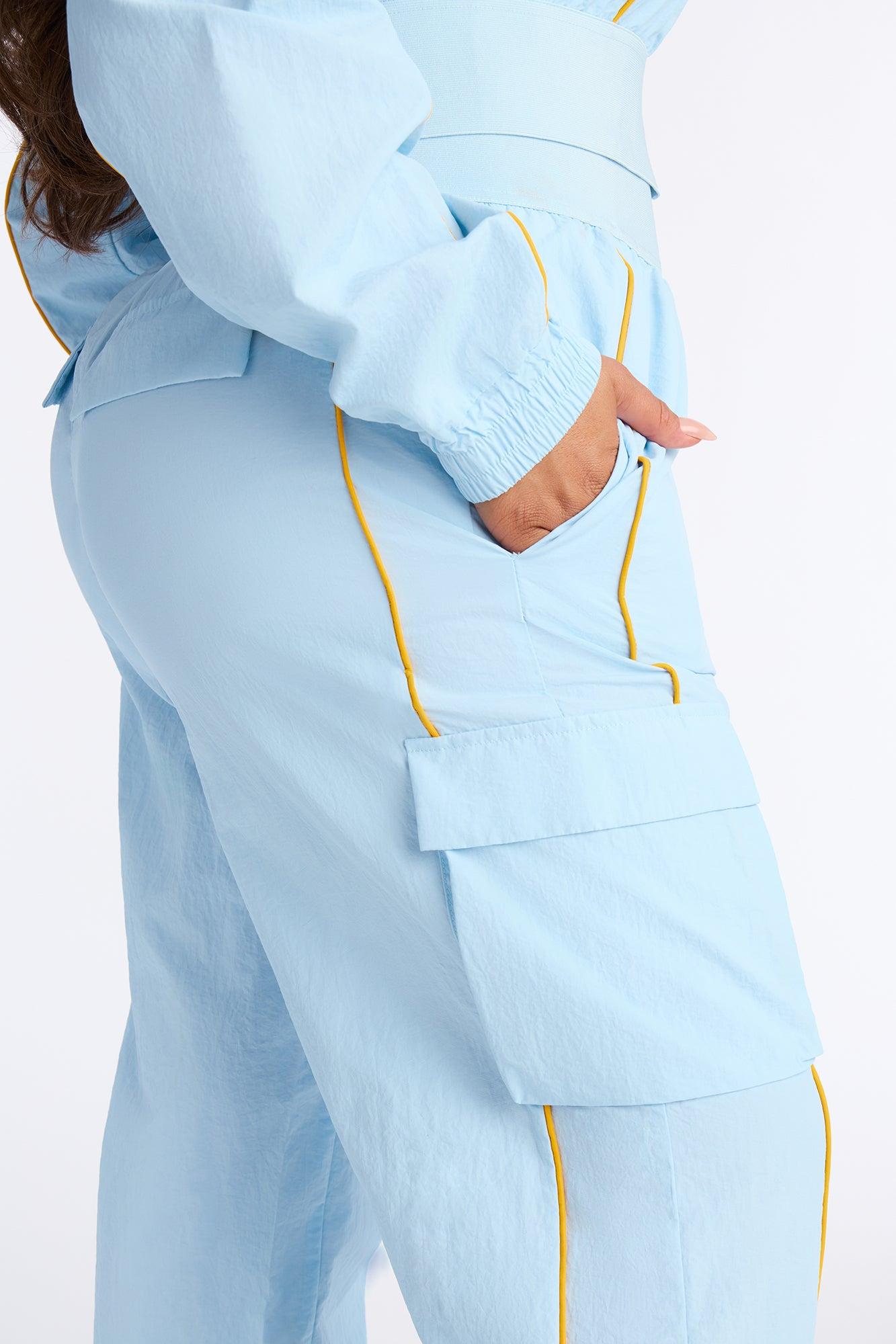 Steal The Moment Windbreaker Pant Set - Light Blue Female Product Image