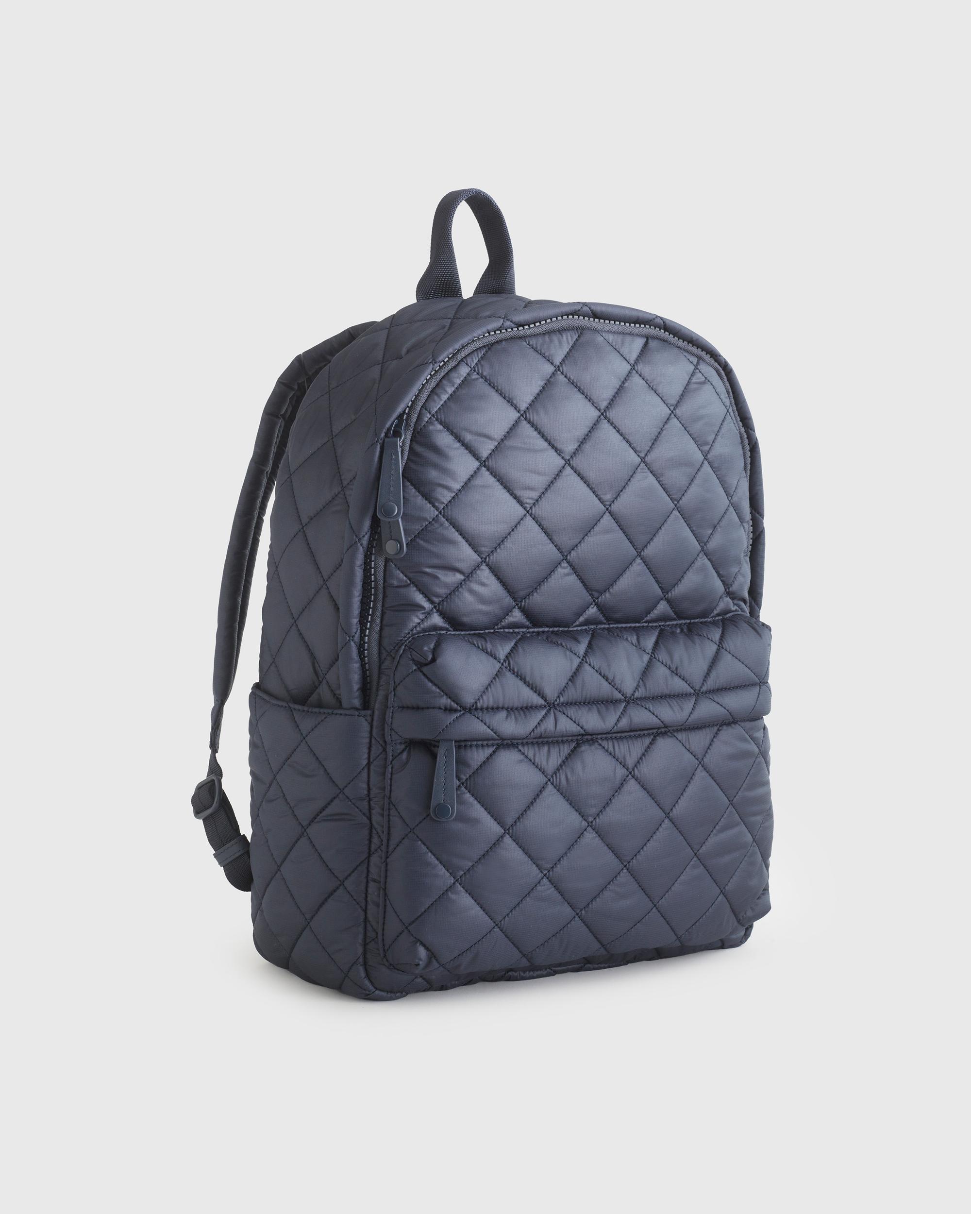 Quince | Women's Transit Quilted Commuter Backpack in Navy, Nylon Product Image