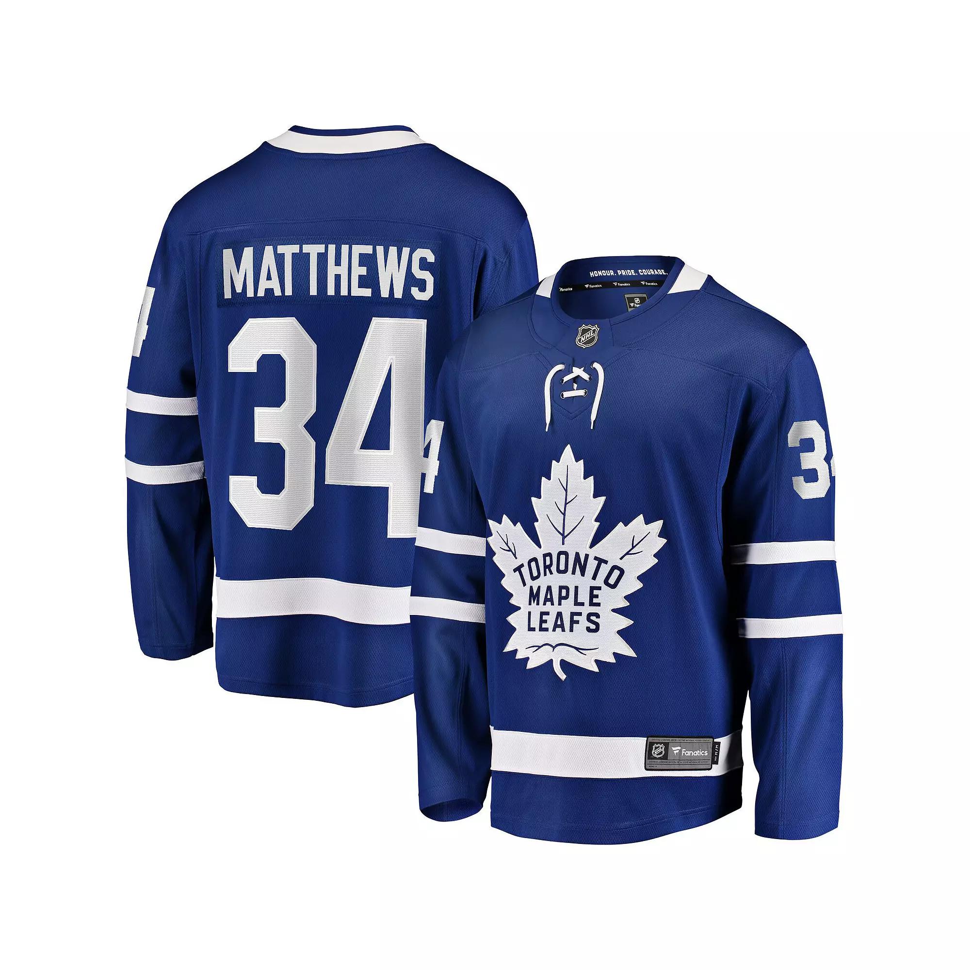 Men's Fanatics Auston Matthews Blue Toronto Maple Leafs Captain Patch Home Breakaway Player Jersey,  Product Image