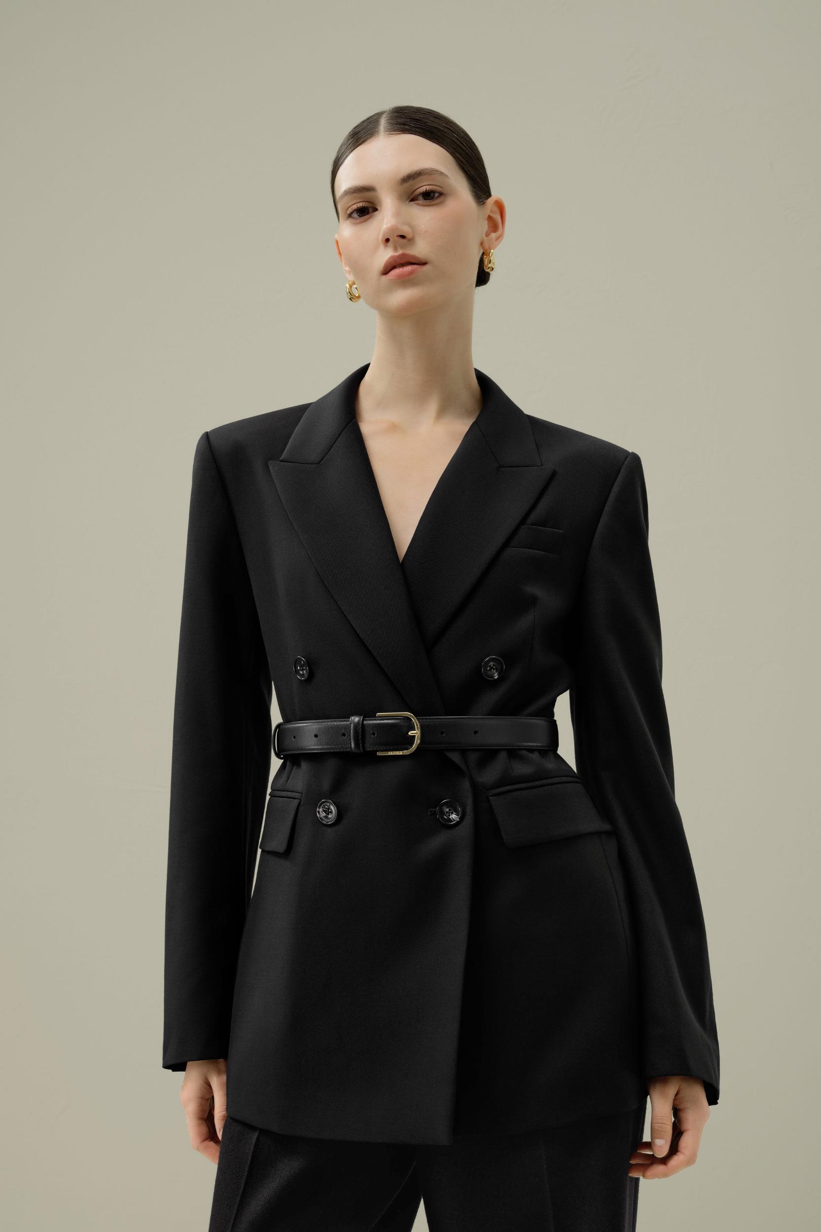 Gold Buckle Leather Belt Product Image