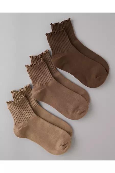 AE Ruffle Boyfriend Socks 3-Pack Women's Product Image