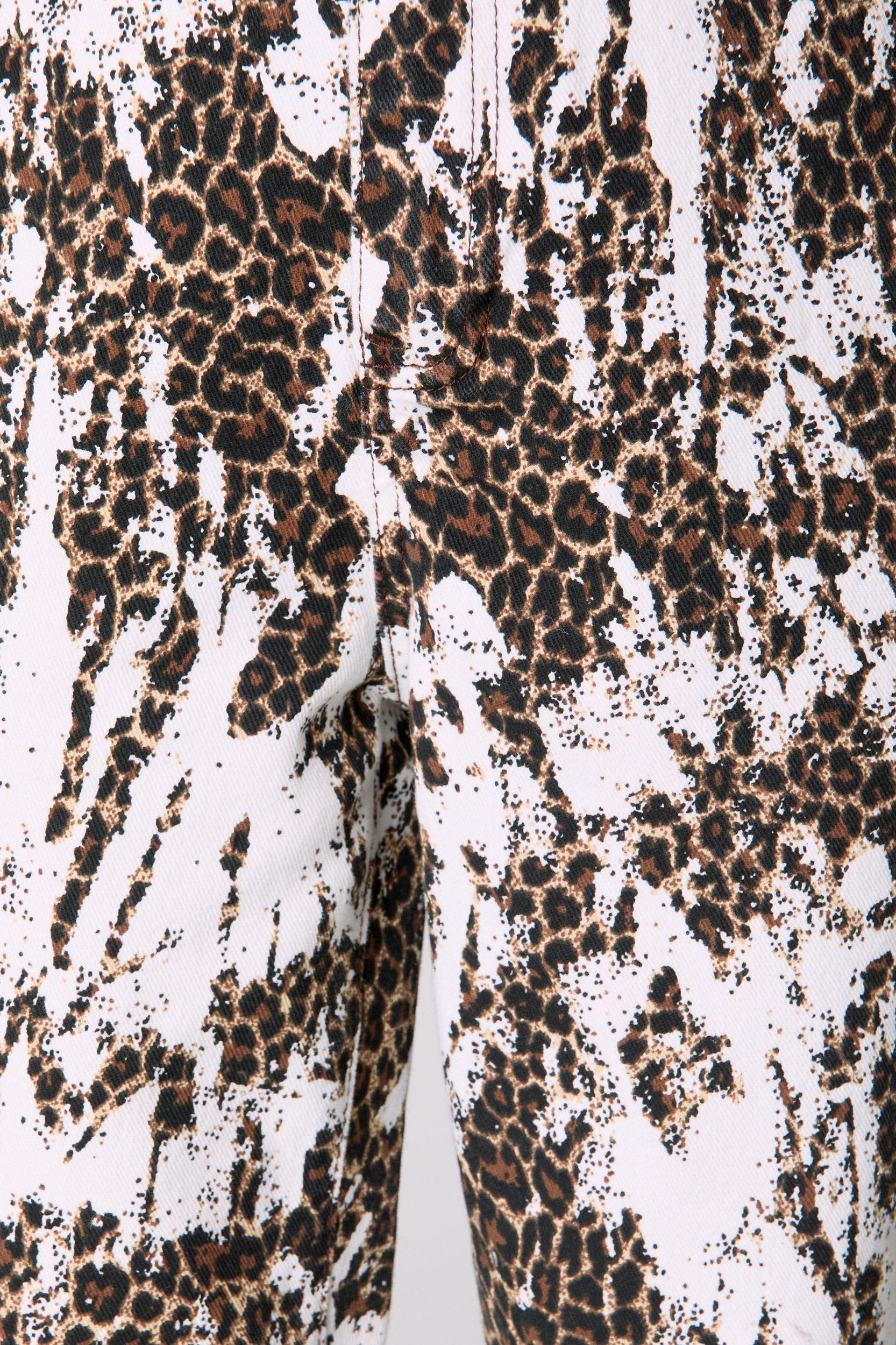 Leopard Print Straight Leg Jeans Product Image