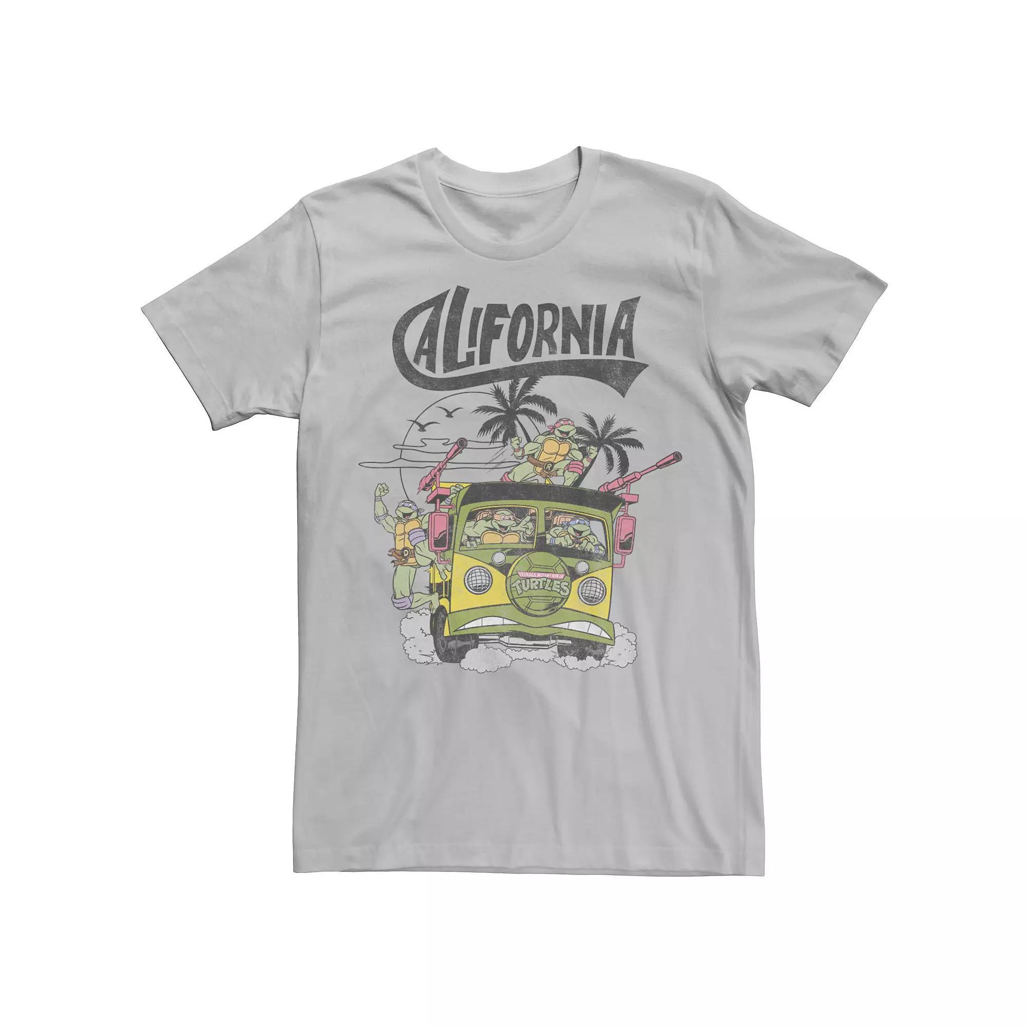 Men's Ninja Turtles California Bus Color Pop Short Sleeve Tee,  Product Image