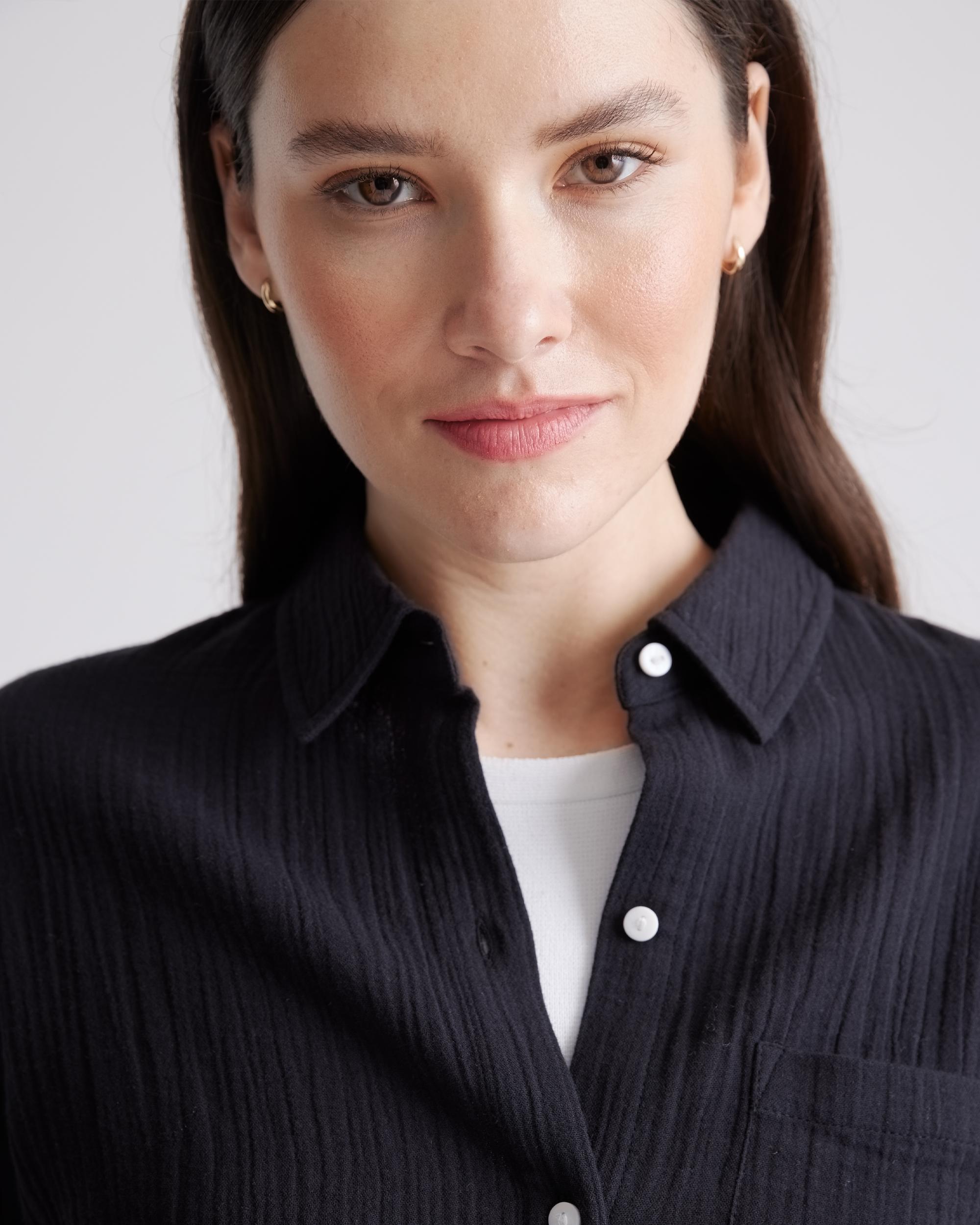 Quince | Women's Gauze Long Sleeve Shirt Organic Cotton Product Image