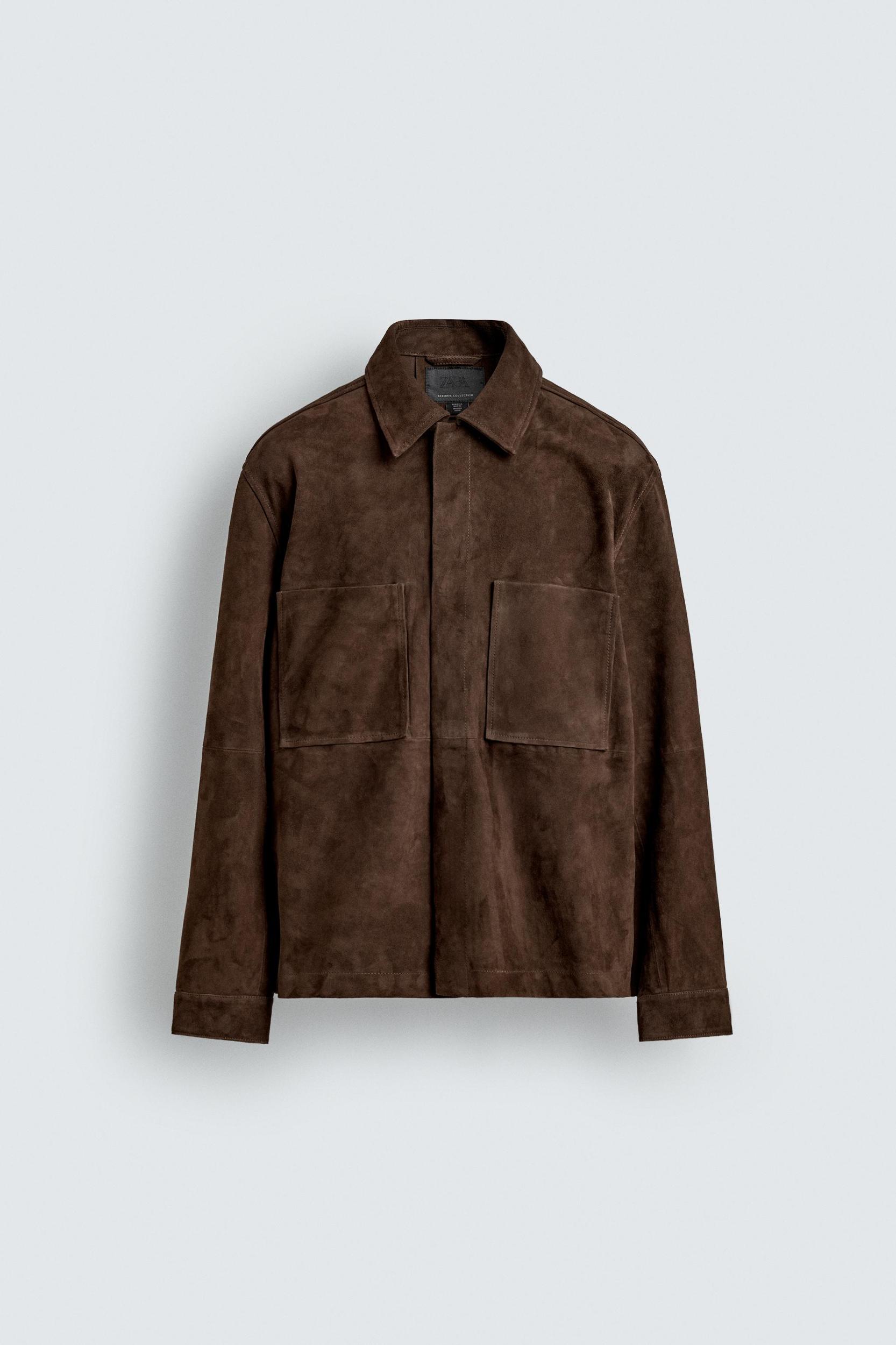 SUEDE LEATHER POCKET OVERSHIRT Product Image