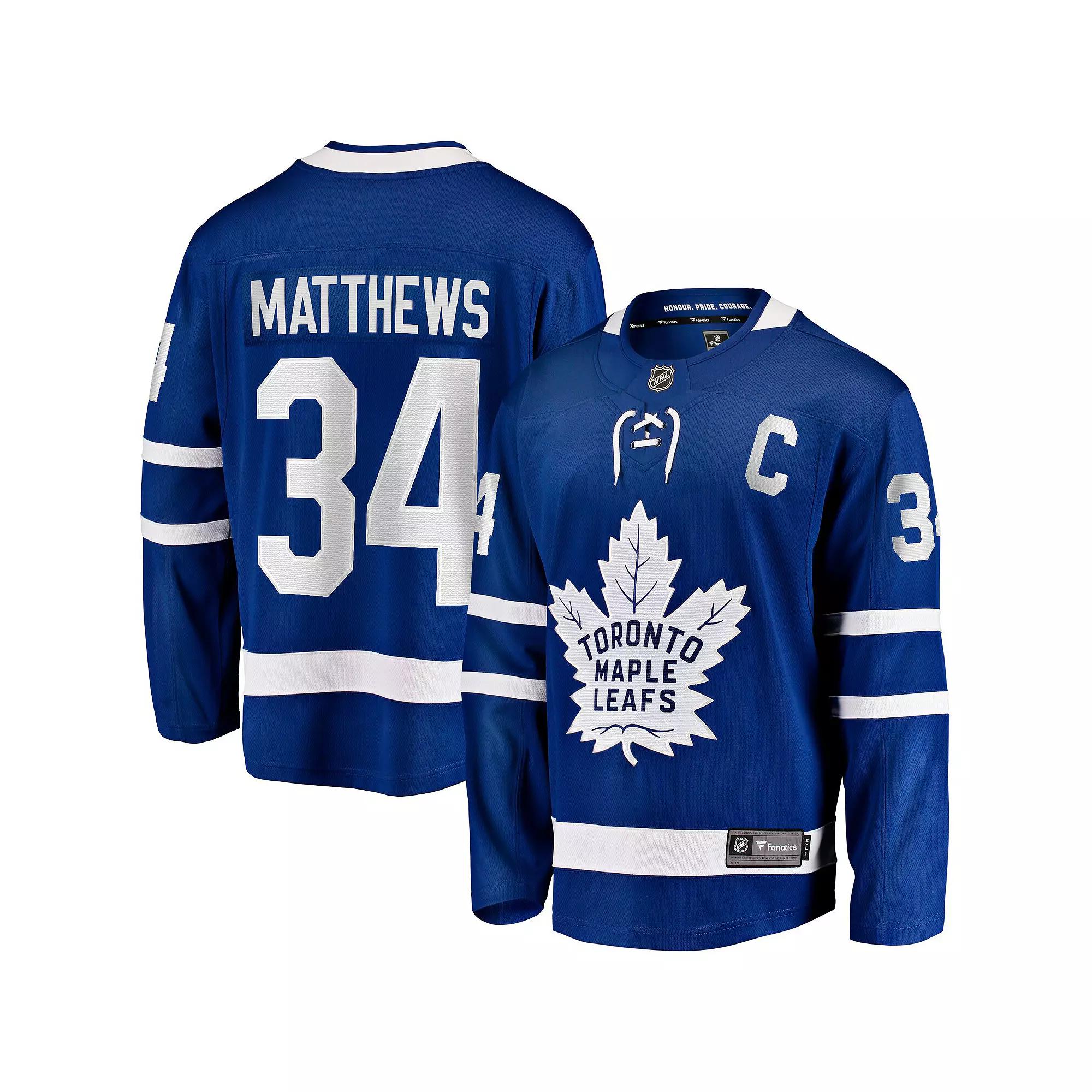 Men's Fanatics Auston Matthews Blue Toronto Maple Leafs Captain Patch Home Breakaway Player Jersey,  Product Image