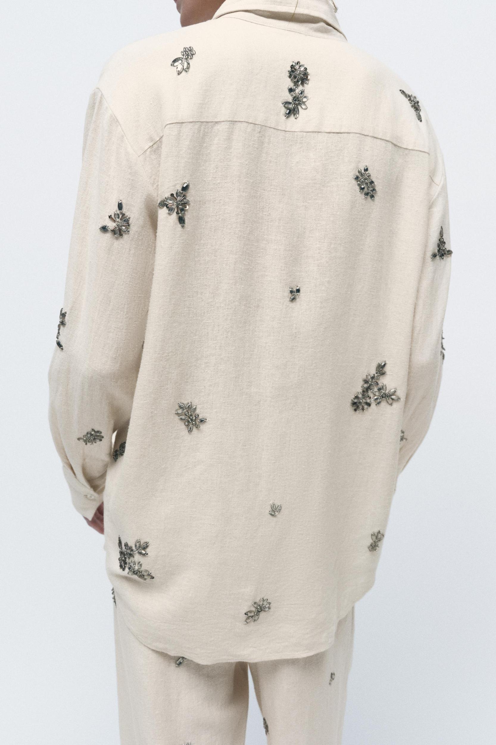 JEWELED LINEN SHIRT Product Image