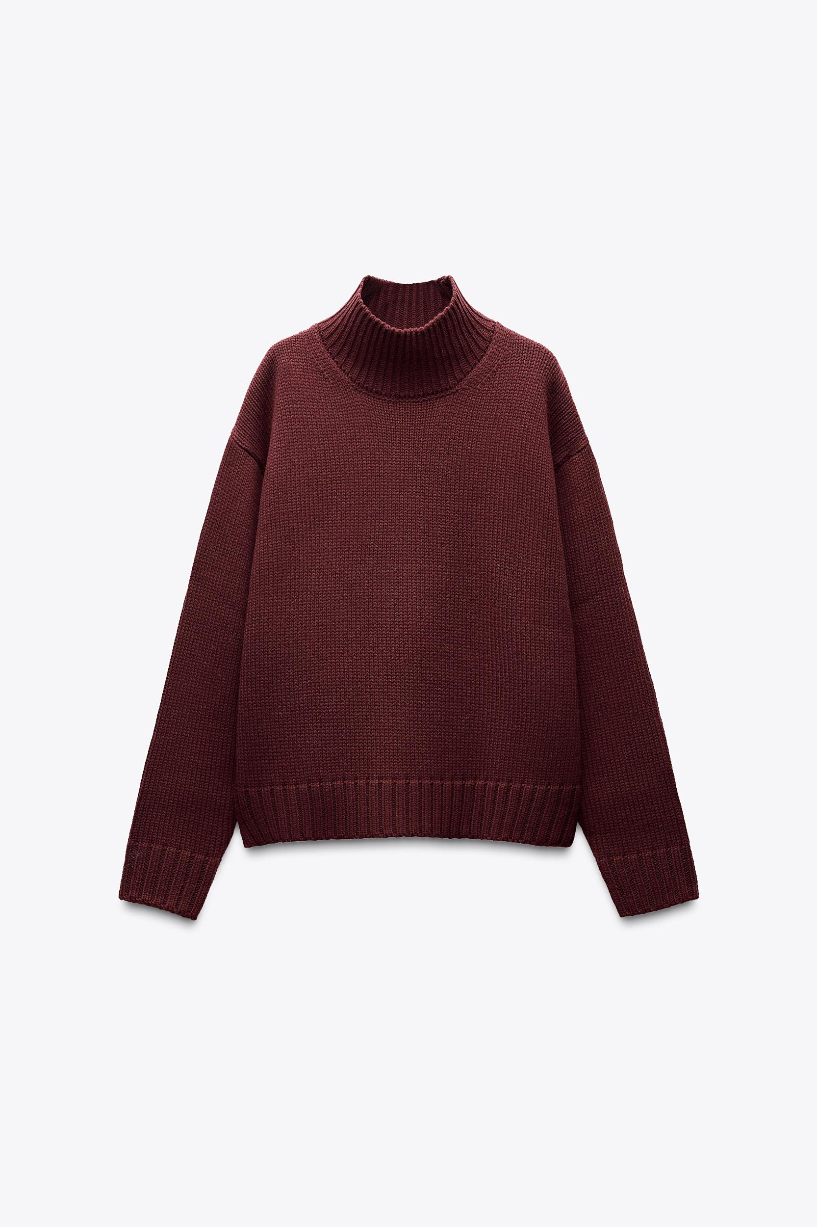 HIGH COLLAR KNIT SWEATER Product Image