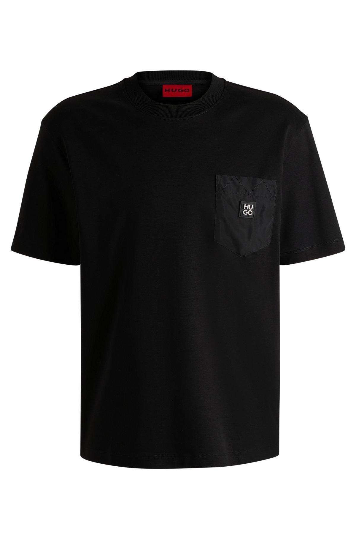 Interlock-cotton T-shirt with contrast pocket Product Image