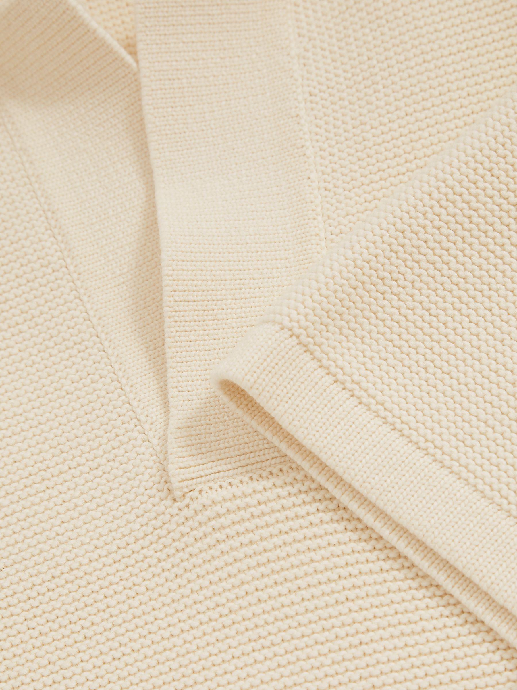 Oversize Textured Polo Shirt Cotton-Blend in Off White Product Image