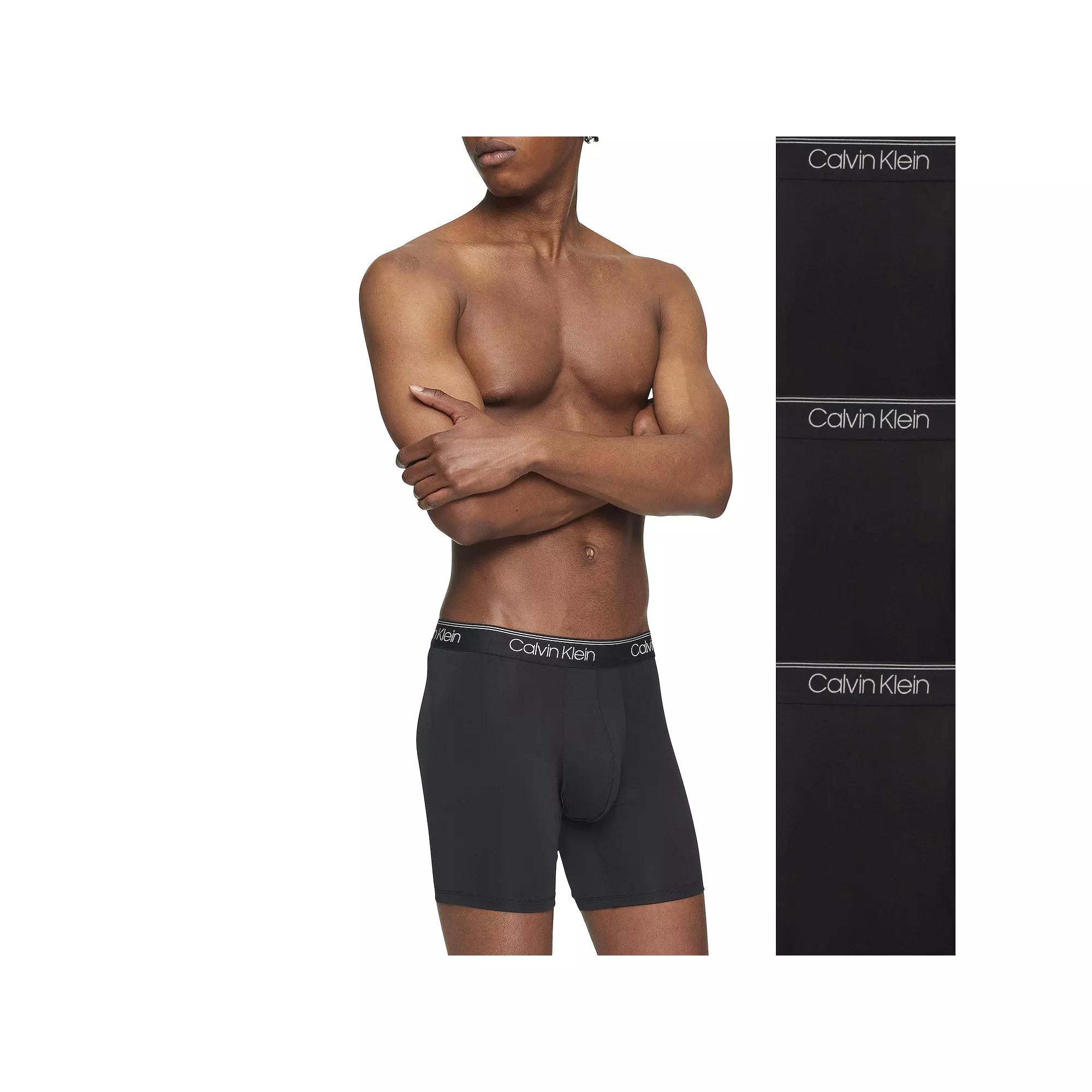 Mens Calvin Klein Micro-Stretch 3-Pack Long Boxer Brief Product Image