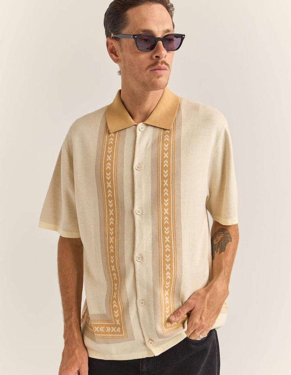 RHYTHM Loma Mens Button Up Shirt - NATURAL Product Image