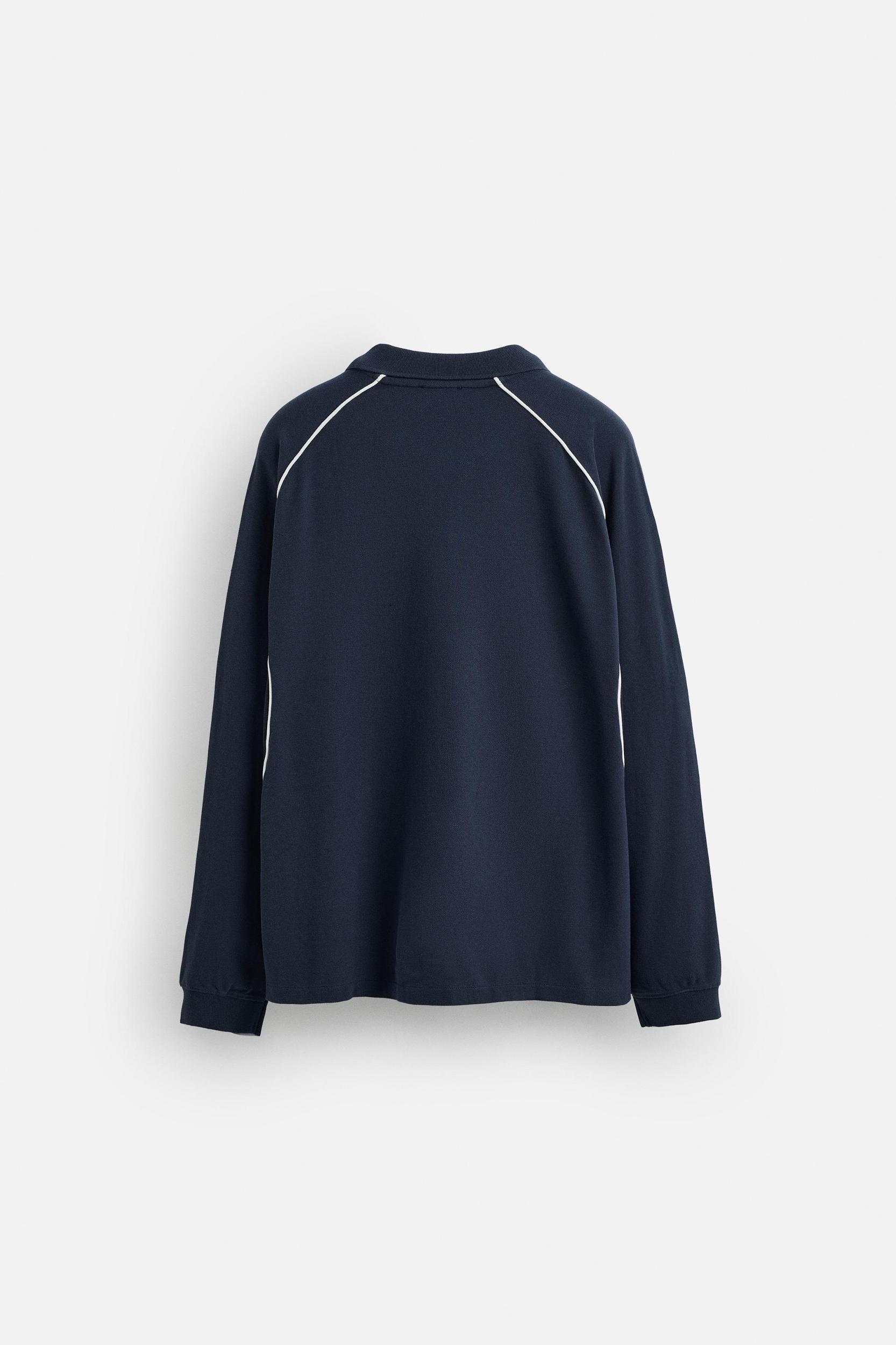 CONTRAST PIQUÉ POLO SWEATSHIRT Product Image