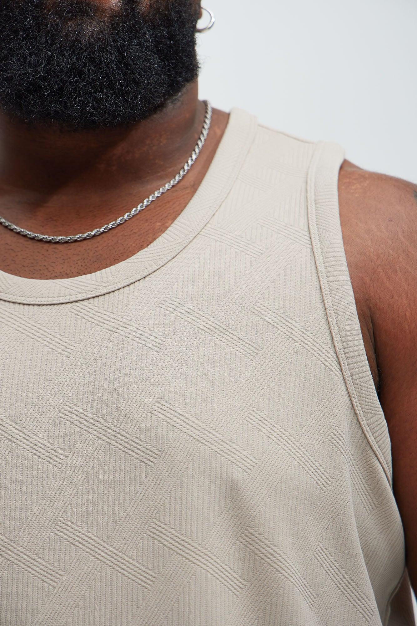 Benji Textured Tank Top - Taupe Product Image