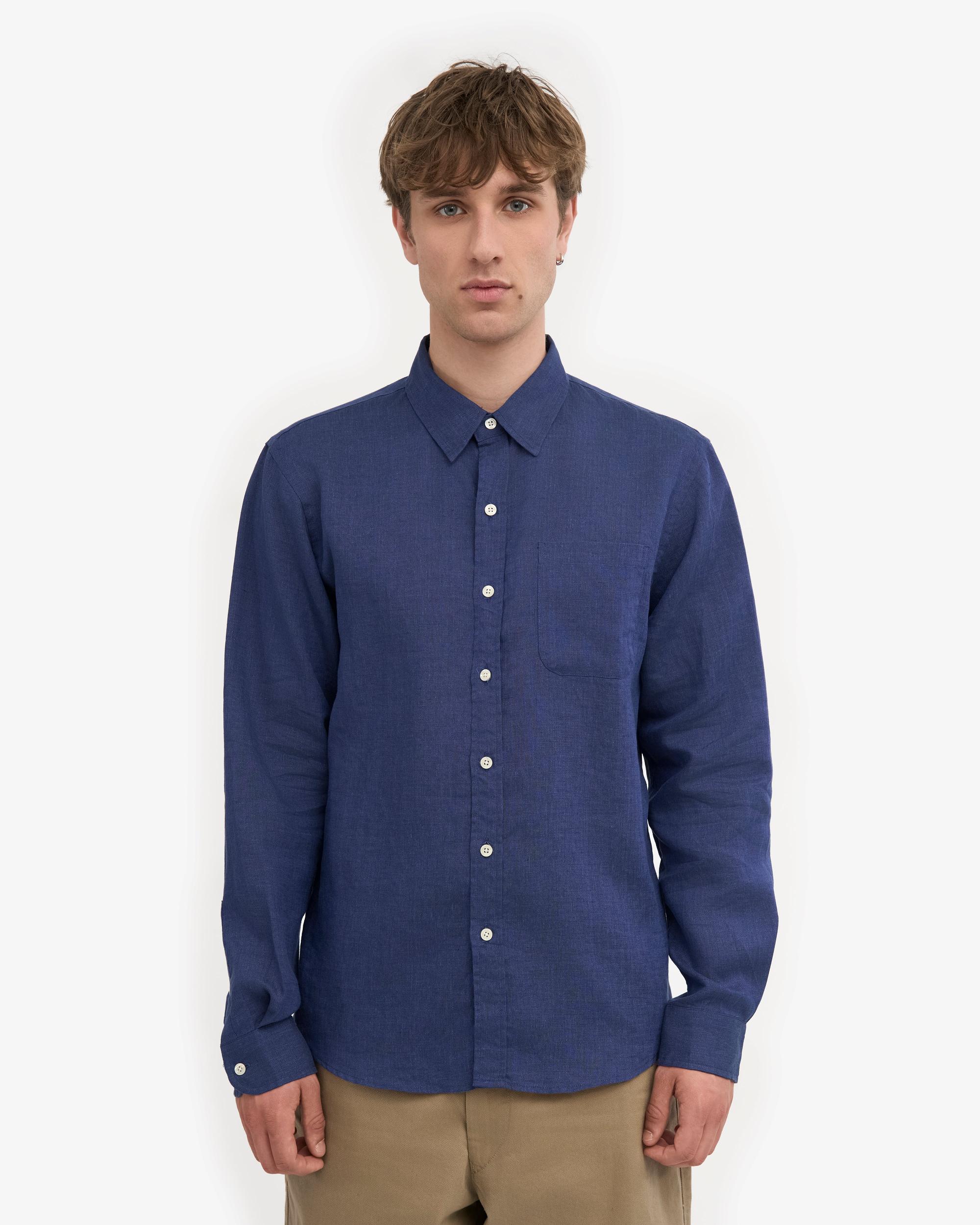 Linen Shirt - Petrol Blue Product Image