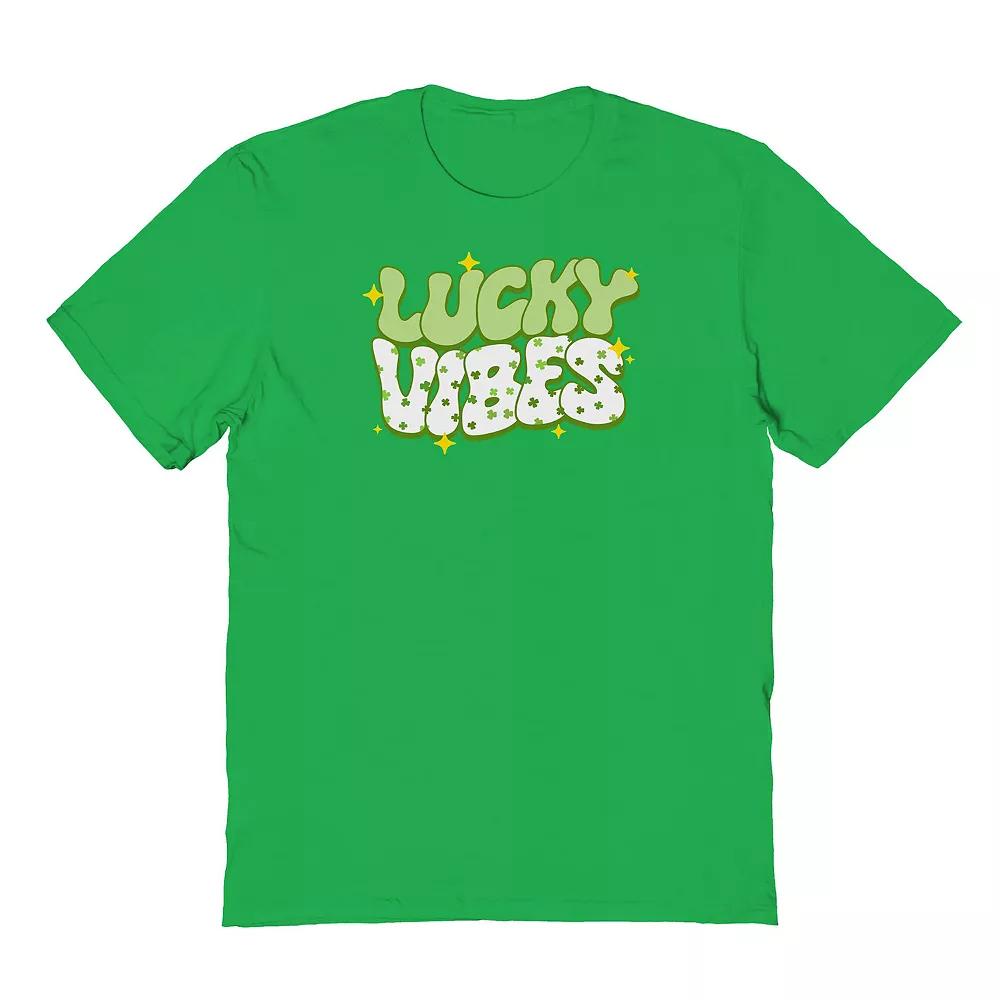 Men's St Patrick's Day Lucky Vibes Graphic Tee, Size: XL, Irish Green Product Image