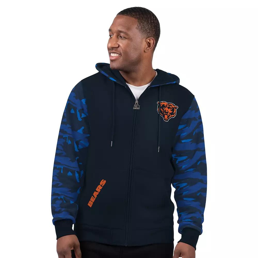 Men's Starter Navy Seattle Seahawks Thursday Night Gridiron Vintage Logo Full-Zip Hoodie,  Product Image